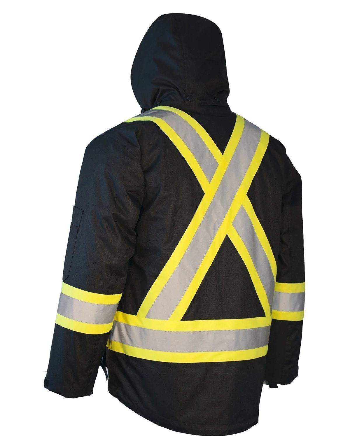 Forcefield 3-in-1 Hi Vis Winter Safety Parka with Removable Black Nylon Puff Jacket - Image 6