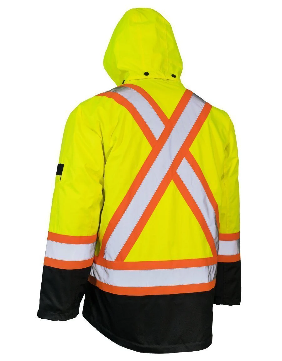 Forcefield 3-in-1 Hi Vis Winter Safety Parka with Removable Black Nylon Puff Jacket - Image 8