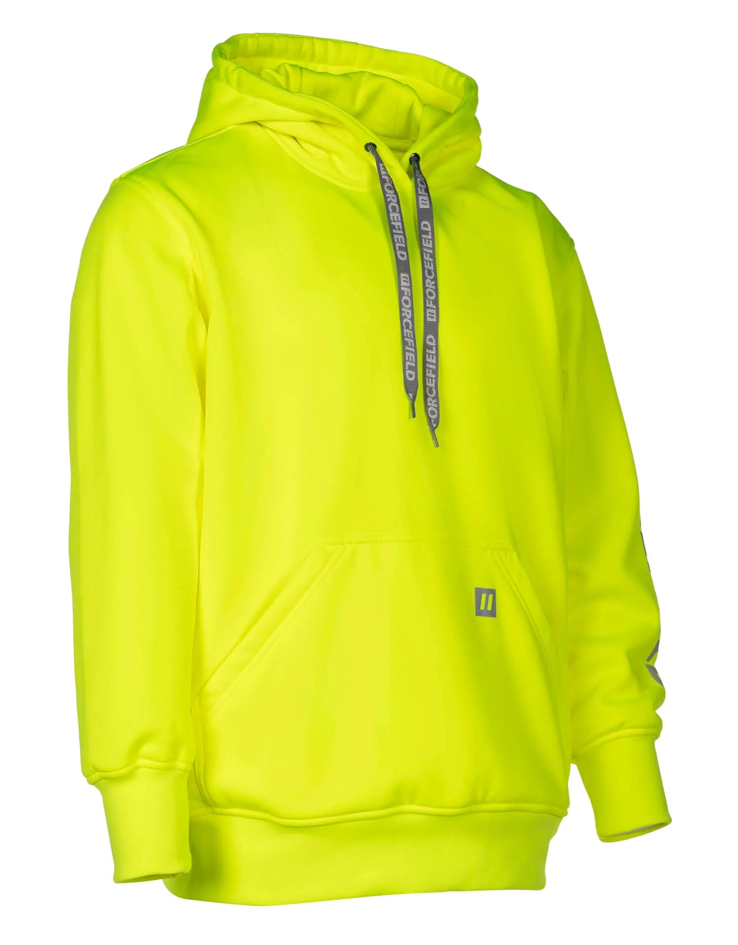 Forcefield Hi Vis Lime Pullover Forcefield Logo Sleeve Graphic Hoodie - Image 2