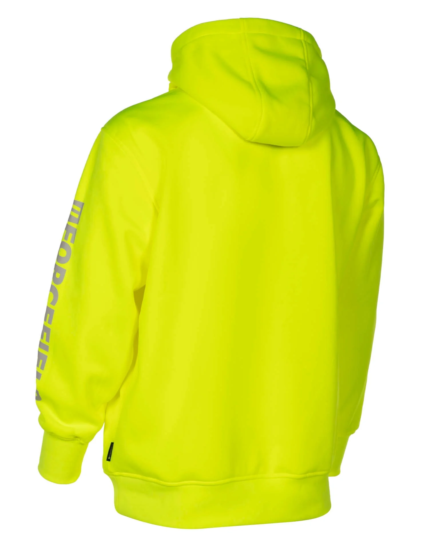 Forcefield Hi Vis Lime Pullover Forcefield Logo Sleeve Graphic Hoodie - Image 4