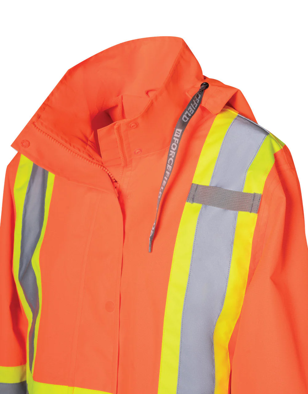 Forcefield Women's Hi Vis Safety Rain Jacket with Snap-Off Hood - Image 5