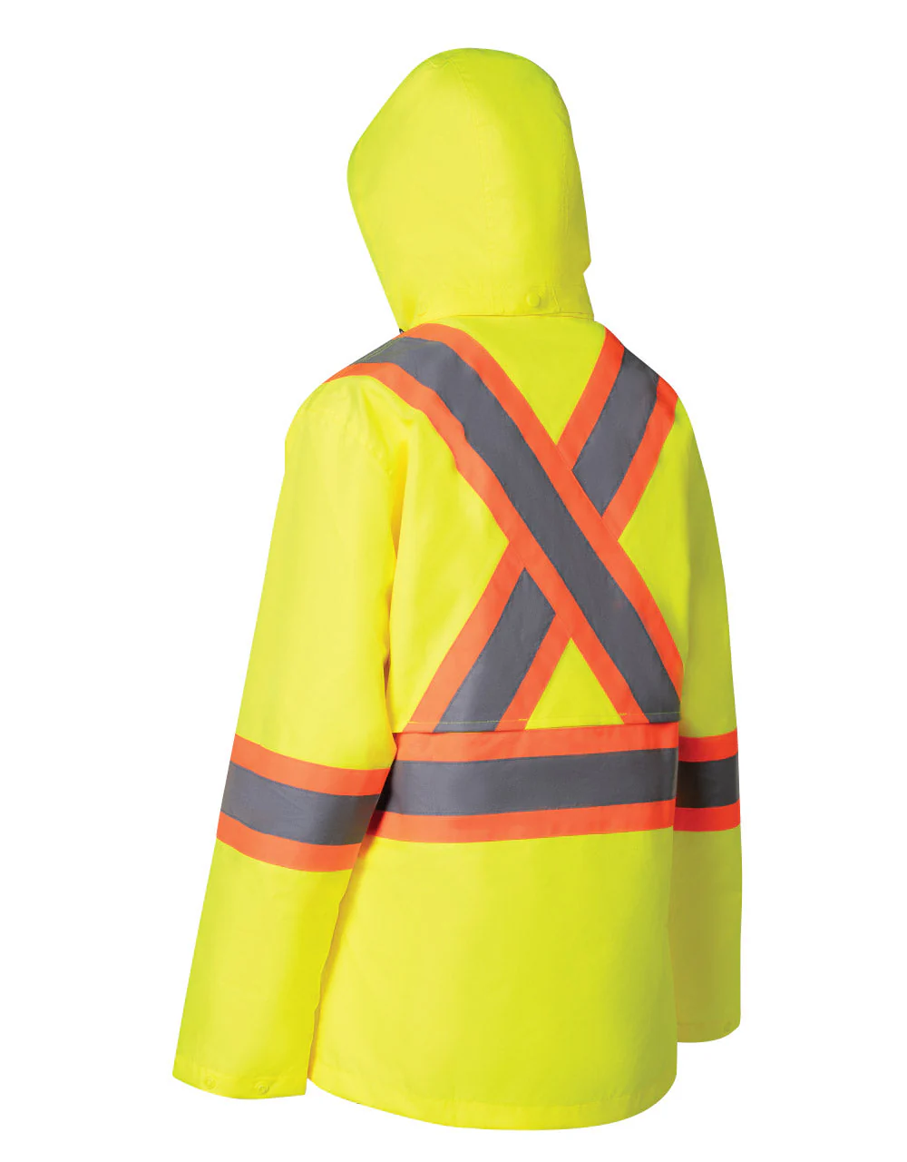 Forcefield Women's Hi Vis Safety Rain Jacket with Snap-Off Hood - Image 6