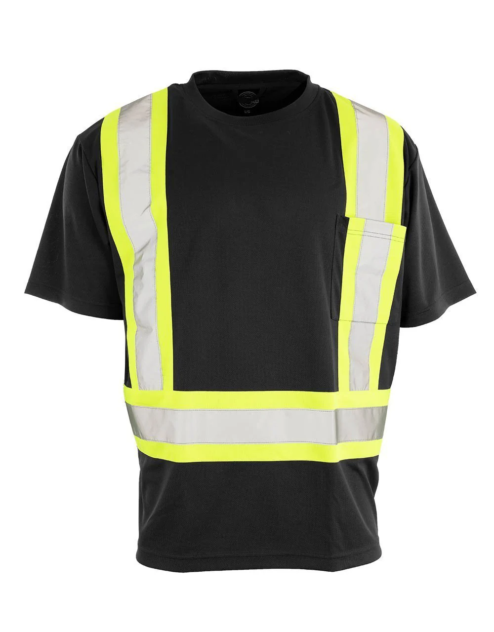 Forcefield Custom Printed Hi Vis Crew Neck Short Sleeve Safety Tee Shirt with Chest Pocket - Image 3