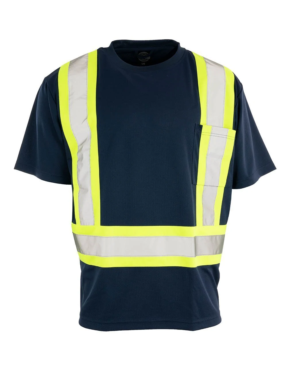Forcefield Custom Printed Hi Vis Crew Neck Short Sleeve Safety Tee Shirt with Chest Pocket - Image 4