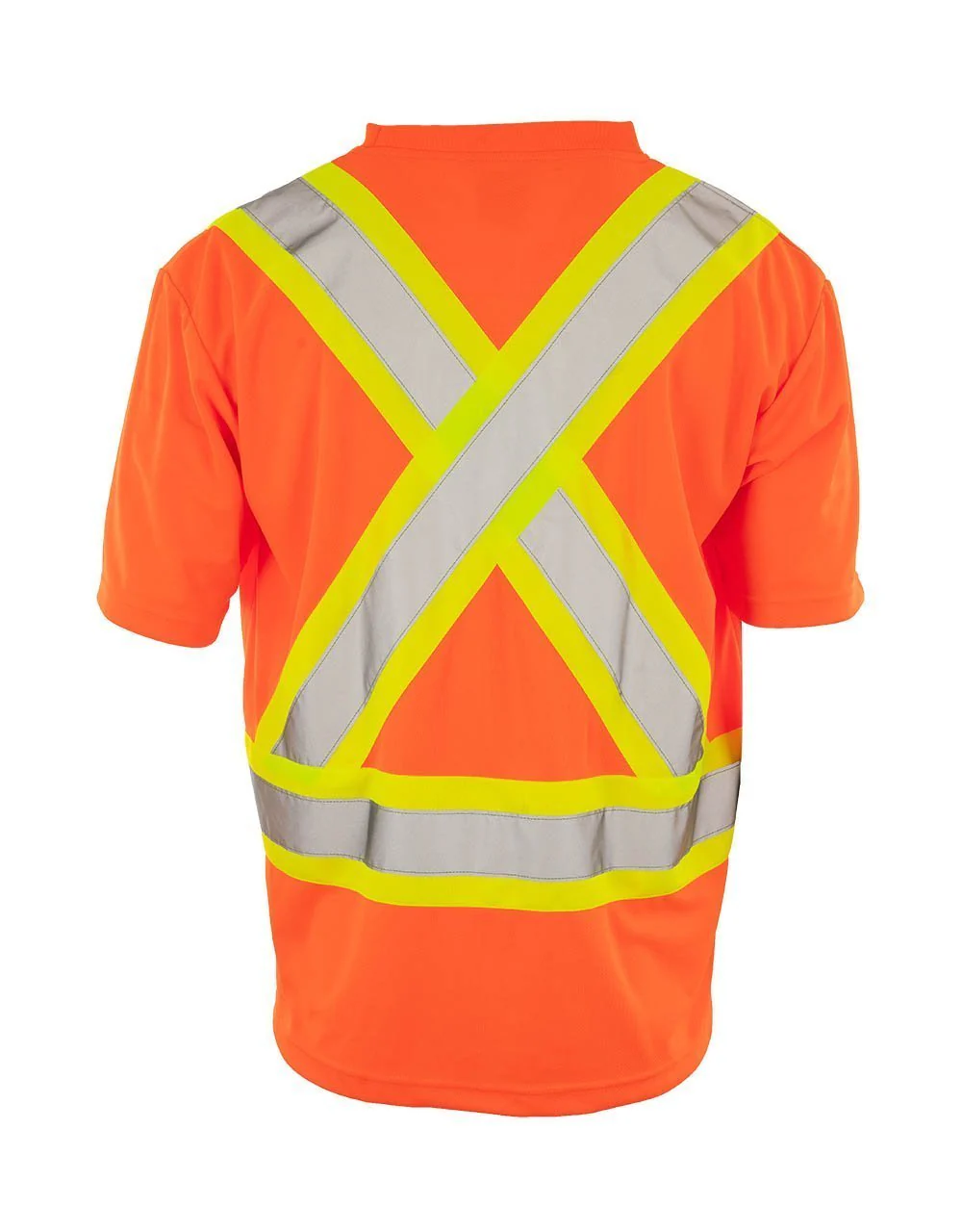 Forcefield Custom Printed Hi Vis Crew Neck Short Sleeve Safety Tee Shirt with Chest Pocket - Image 6