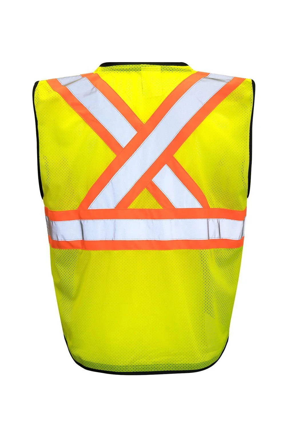 Forcefield Custom Printed Hi Vis Traffic Safety Vest with Zipper Front, Tricot Polyester - Image 4
