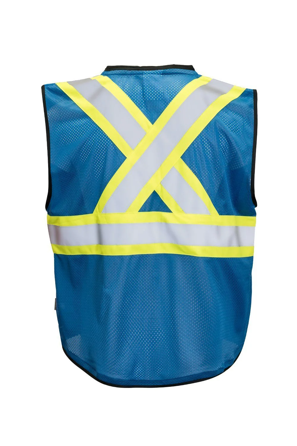 Forcefield Custom Printed Hi Vis Traffic Safety Vest with Zipper Front, Tricot Polyester - Image 8