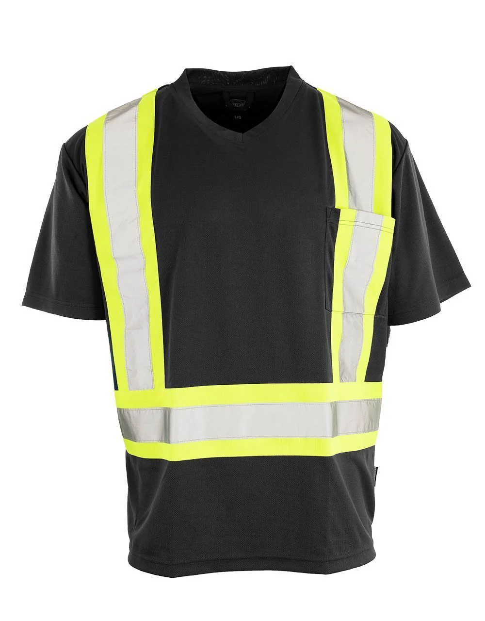 Forcefield Custom Printed Hi Vis V-Neck Short Sleeve Safety Tee Shirt - Image 5