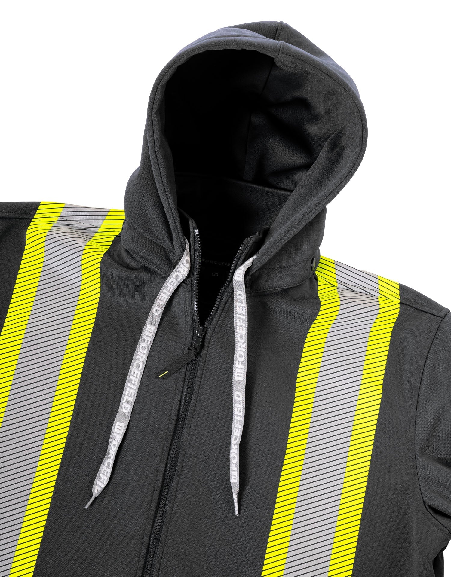 Forcefield Deluxe Hi Vis Safety Hoodie with Segmented Reflective Tape and Detachable Hood - Image 4