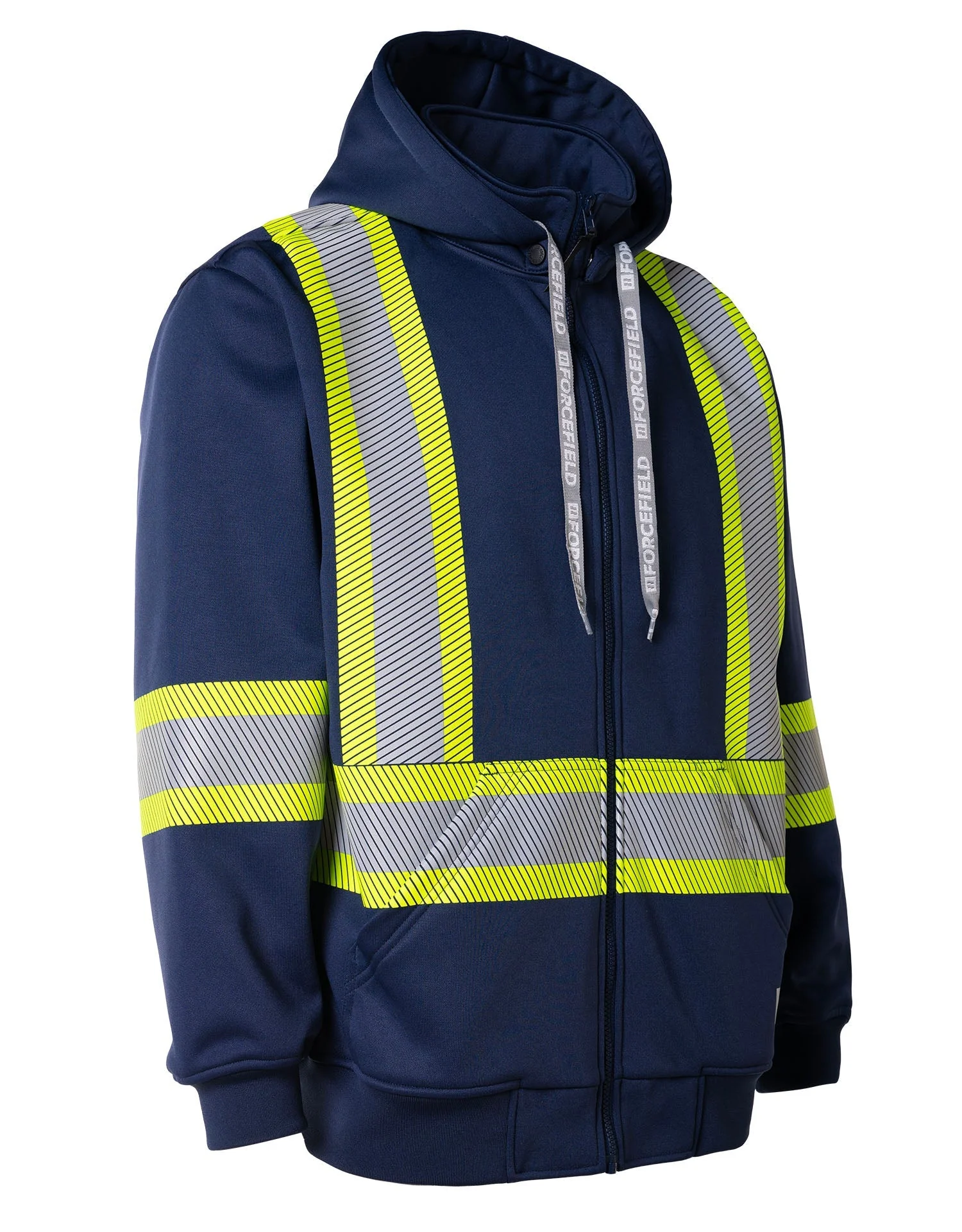 Forcefield Deluxe Hi Vis Safety Hoodie with Segmented Reflective Tape and Detachable Hood - Image 5