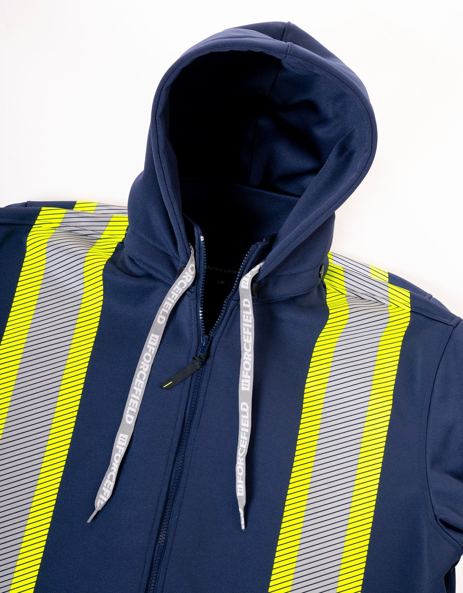 Forcefield Deluxe Hi Vis Safety Hoodie with Segmented Reflective Tape and Detachable Hood - Image 6