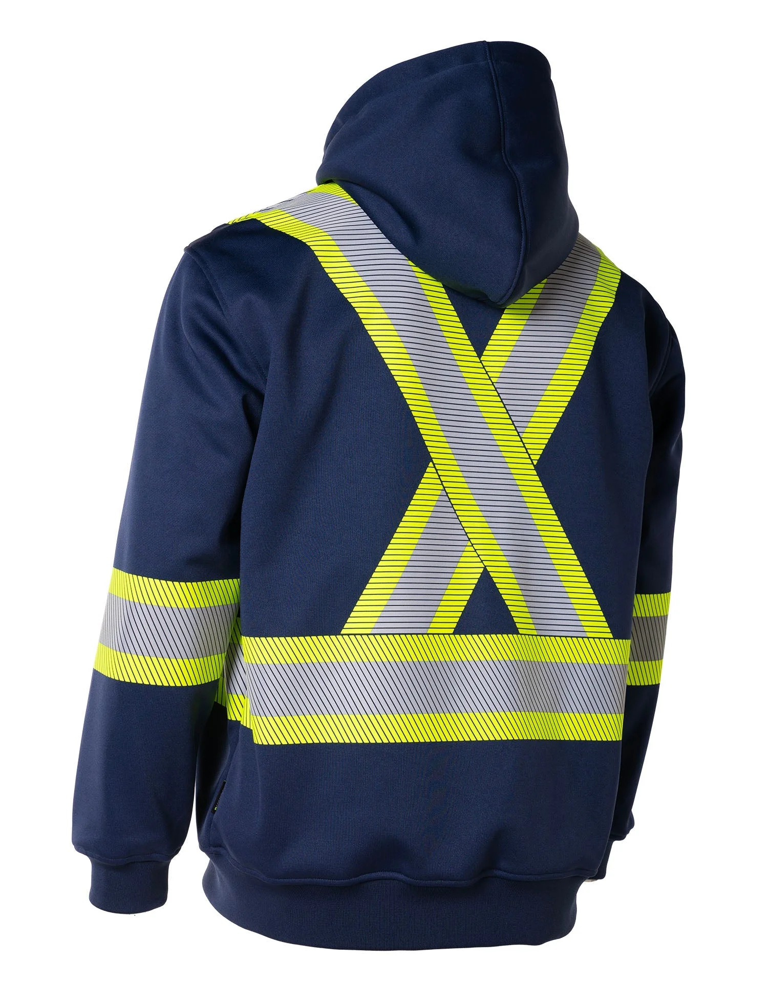 Forcefield Deluxe Hi Vis Safety Hoodie with Segmented Reflective Tape and Detachable Hood - Image 7
