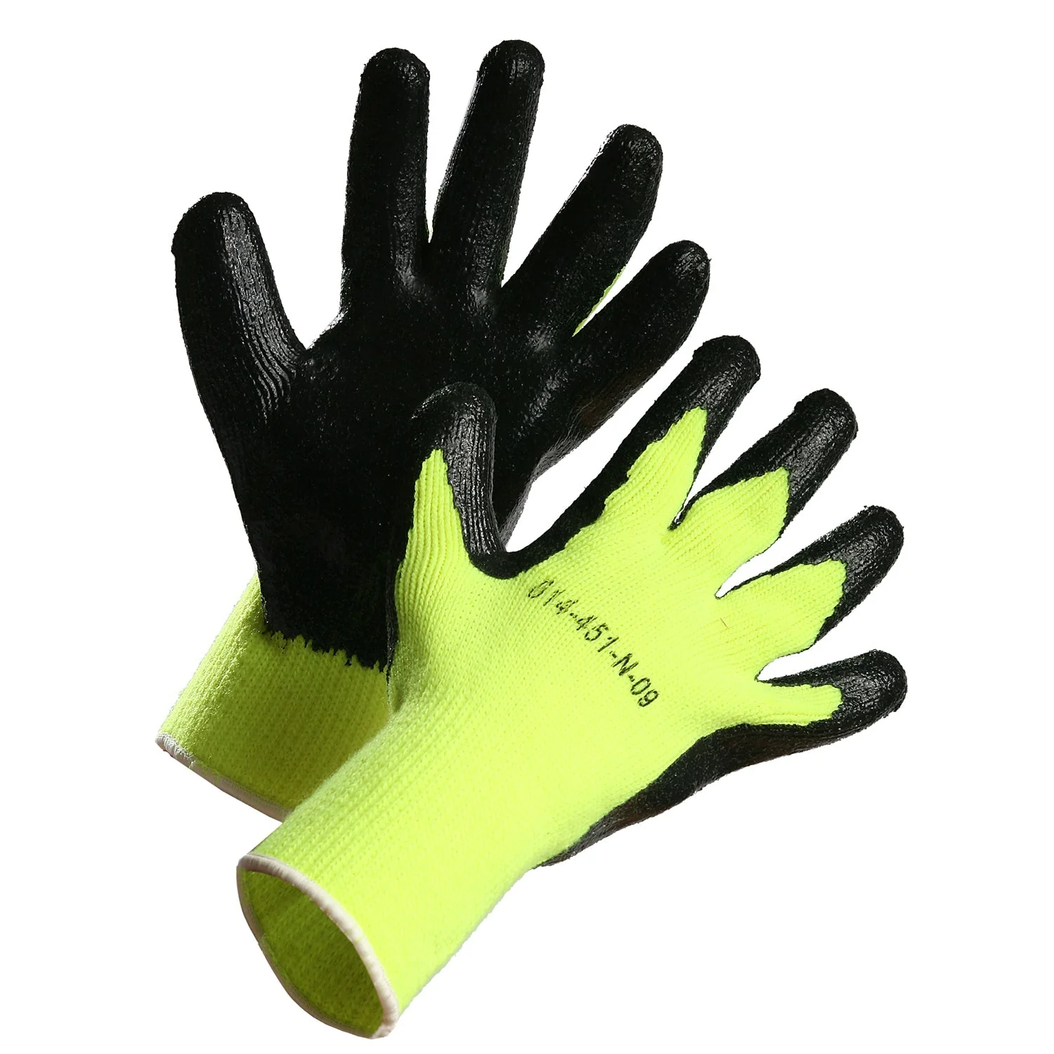 Forcefield Heavy Knit Hi Vis Nitrile Palm Coated Work Glove