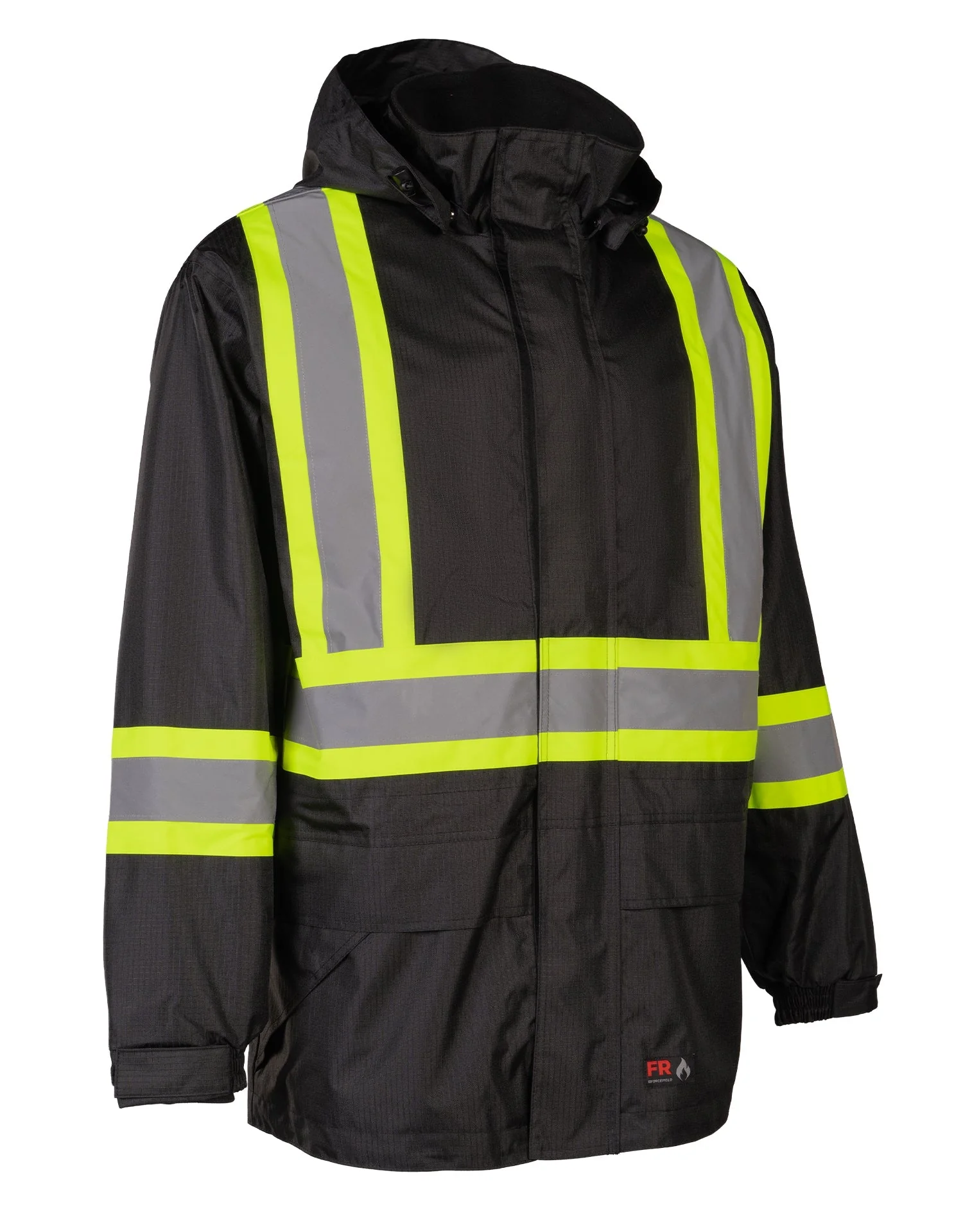 Forcefield Hi-Vis Black Flame-Resistant (FR) Ripstop Light Weight Jacket