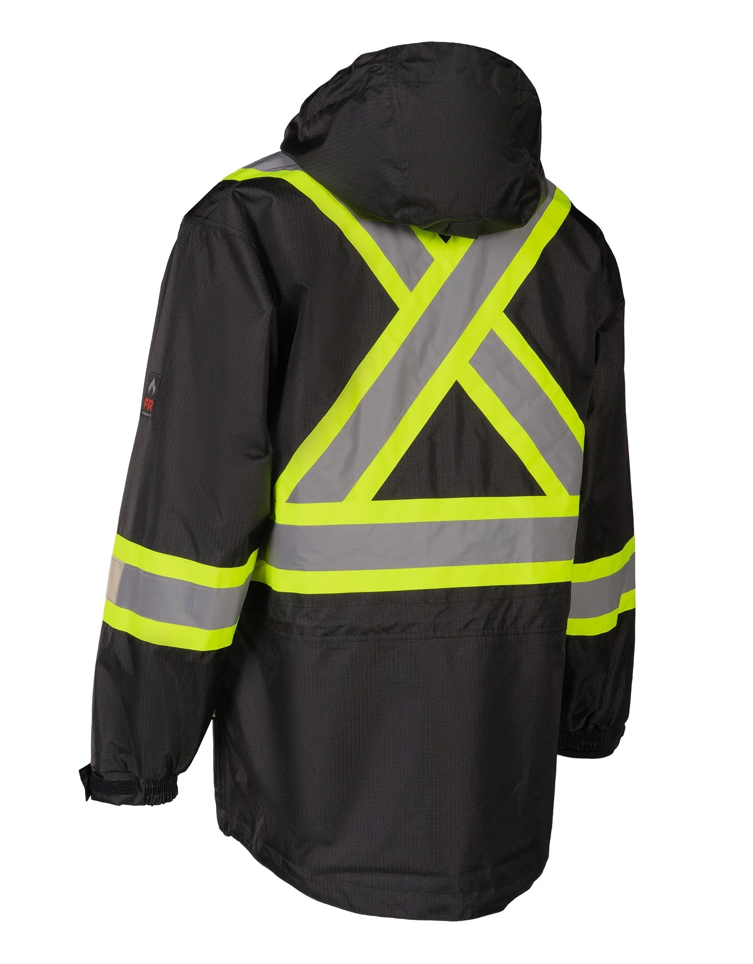 Forcefield Hi-Vis Black Flame-Resistant (FR) Ripstop Light Weight Jacket - Image 2