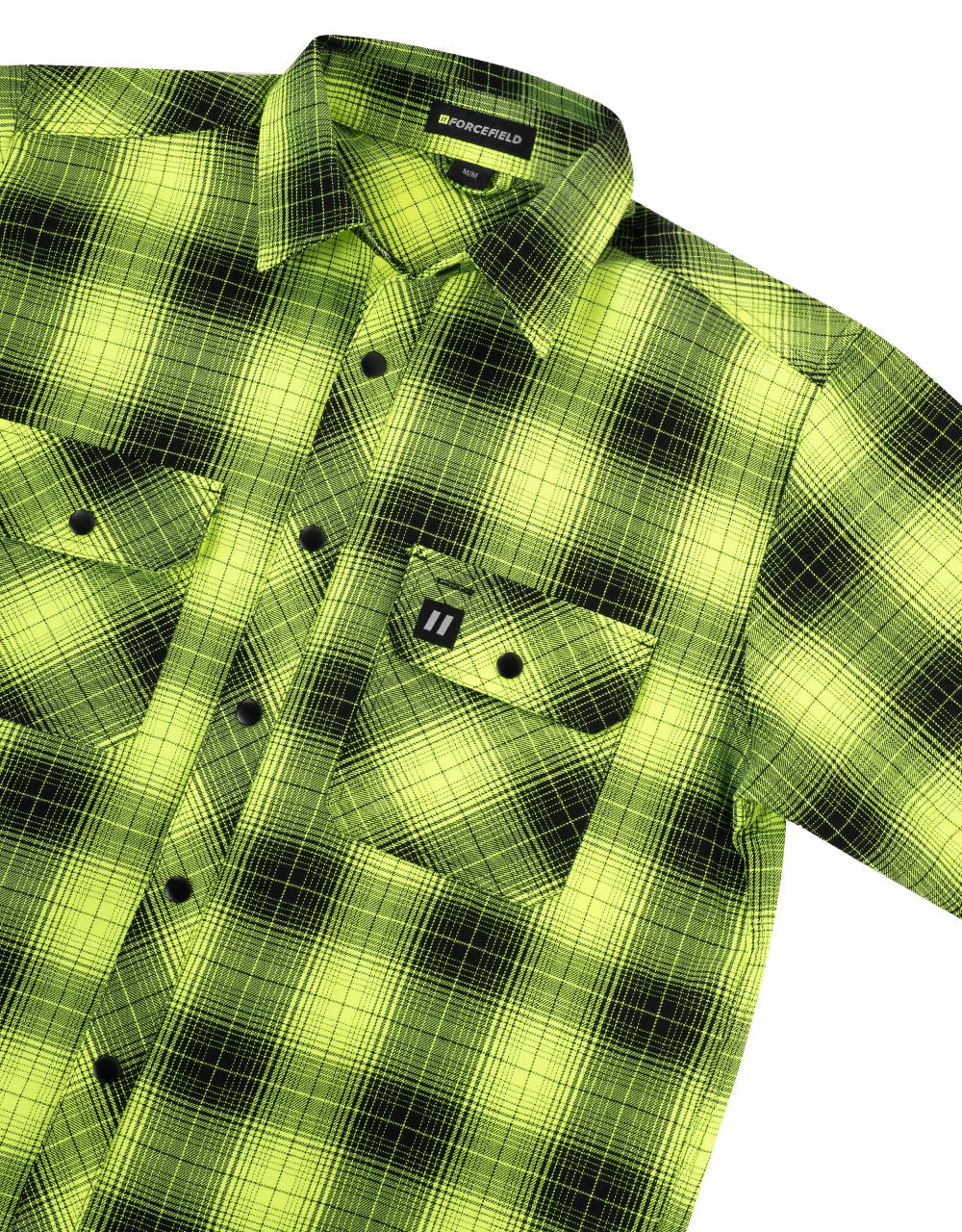 Forcefield Hi Vis Black Shadow Plaid Unlined Flannel Shirt - Image 2