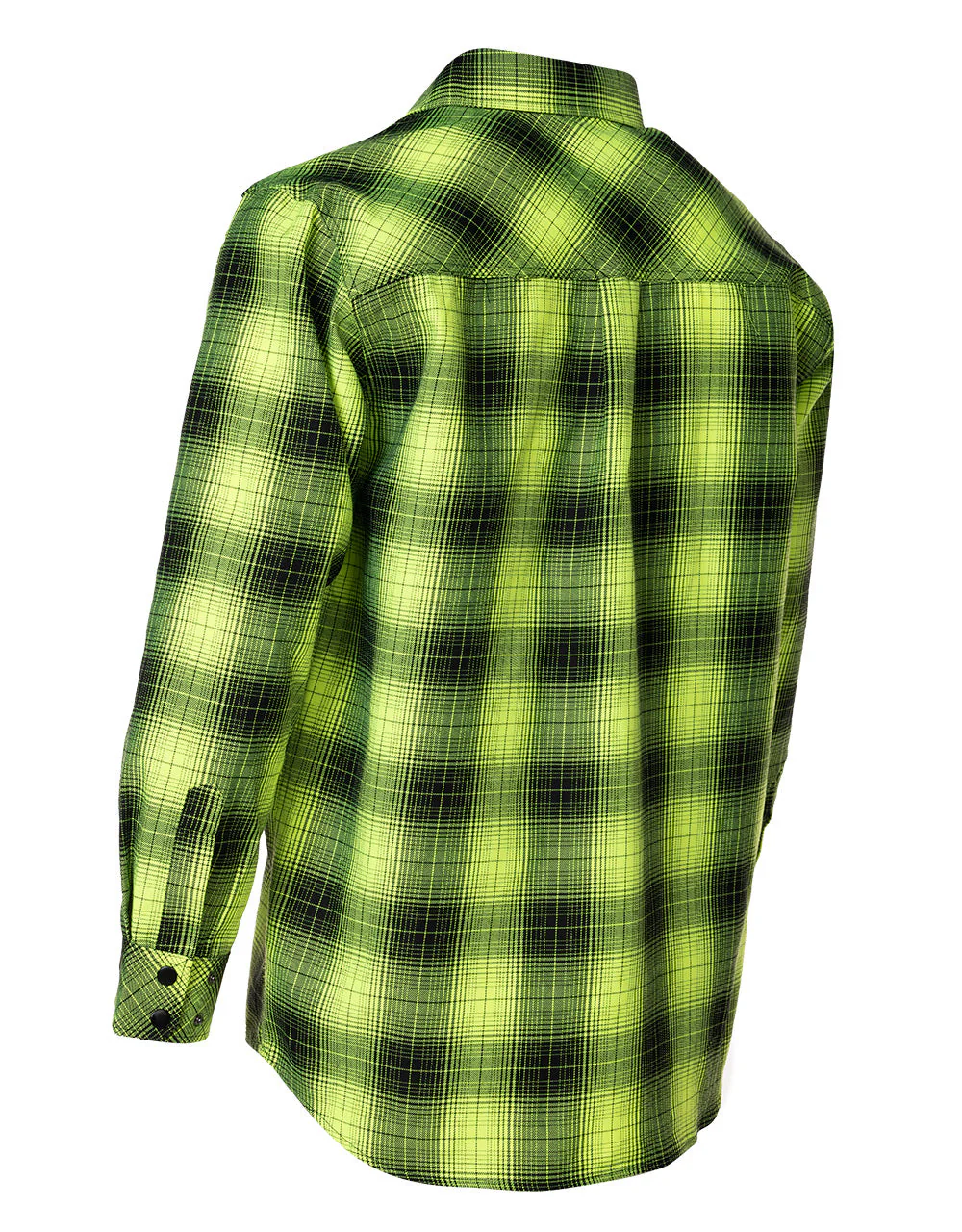Forcefield Hi Vis Black Shadow Plaid Unlined Flannel Shirt - Image 3