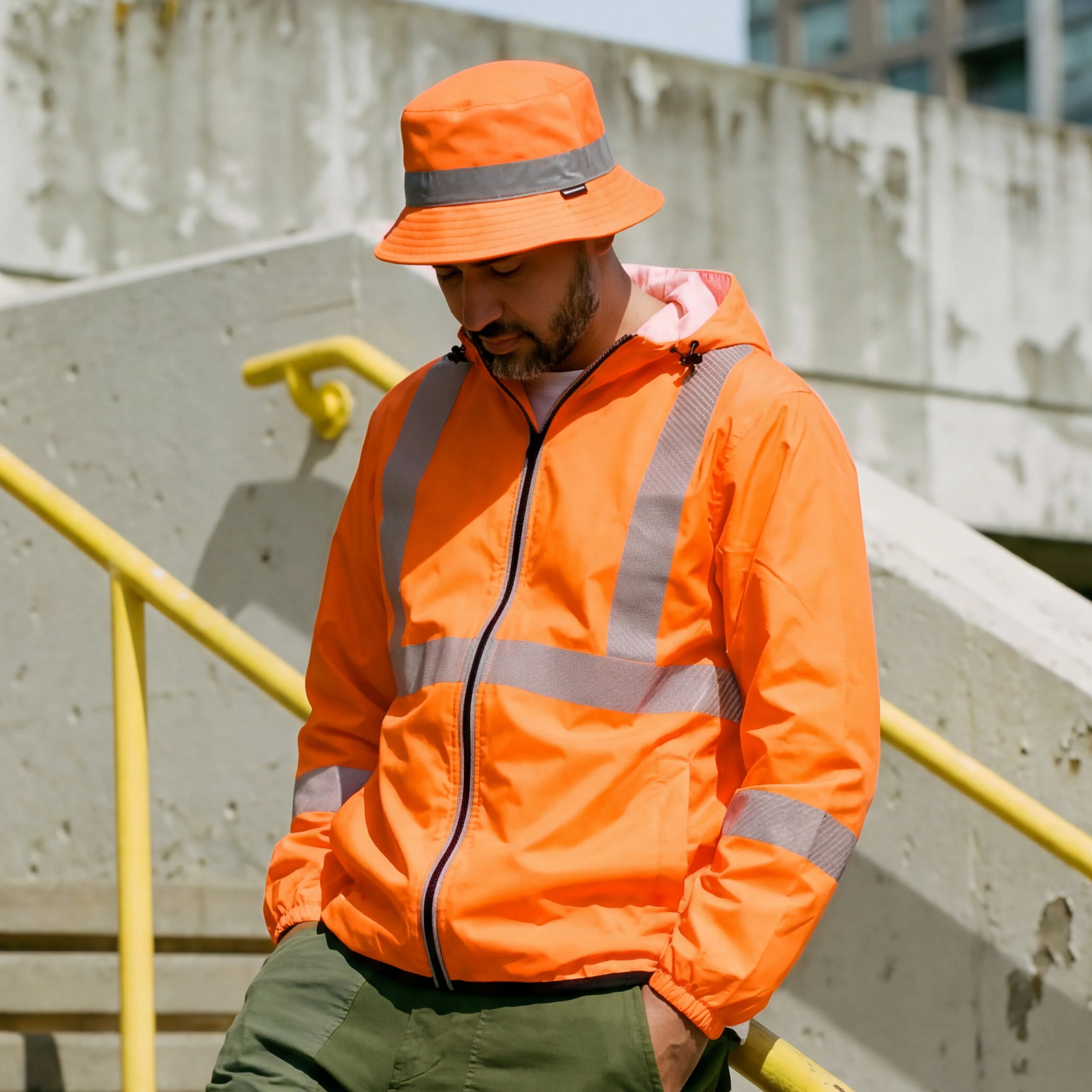 Forcefield Hi Vis Bucket Hat with Reflective Detail - Image 7