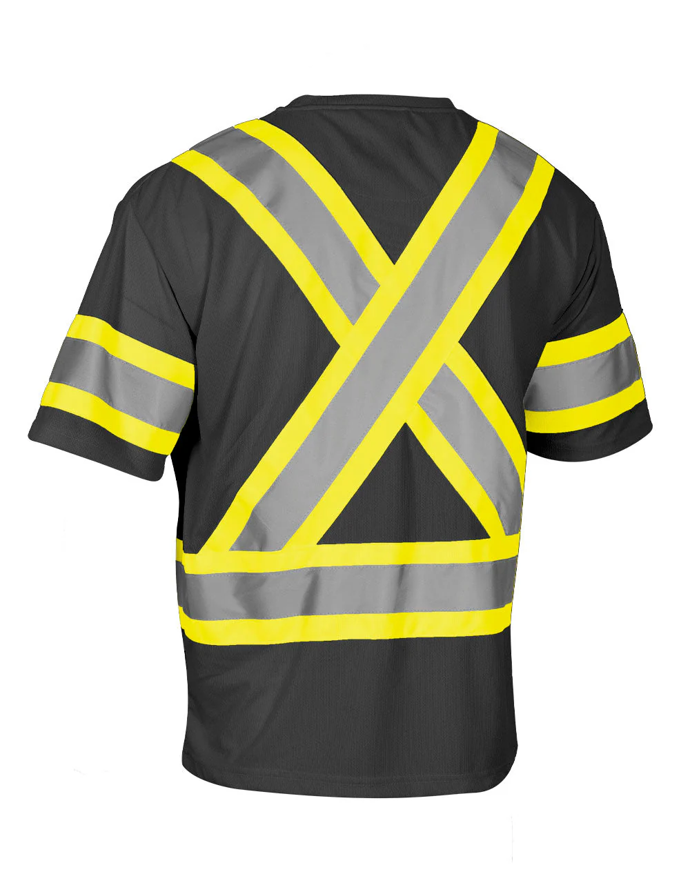 Forcefield Hi Vis Crew Neck Short Sleeve Safety Tee Shirt with Chest Pocket and Arm Bands - Image 8