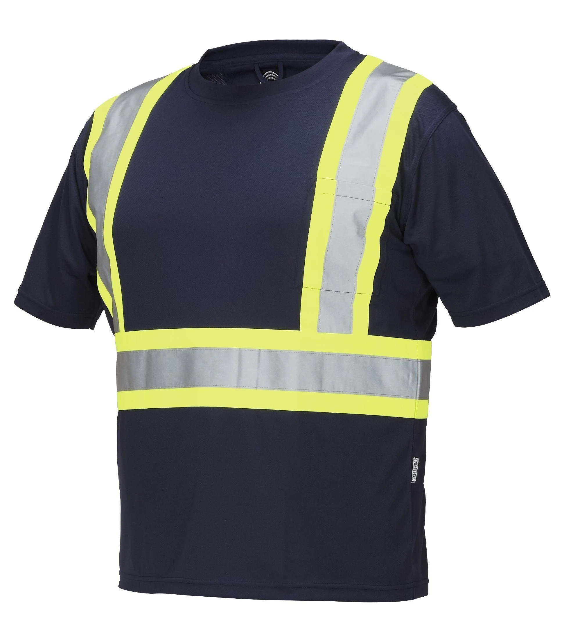 Forcefield Hi Vis Crew Neck Short Sleeve Safety Tee Shirt with Chest Pocket - Image 6