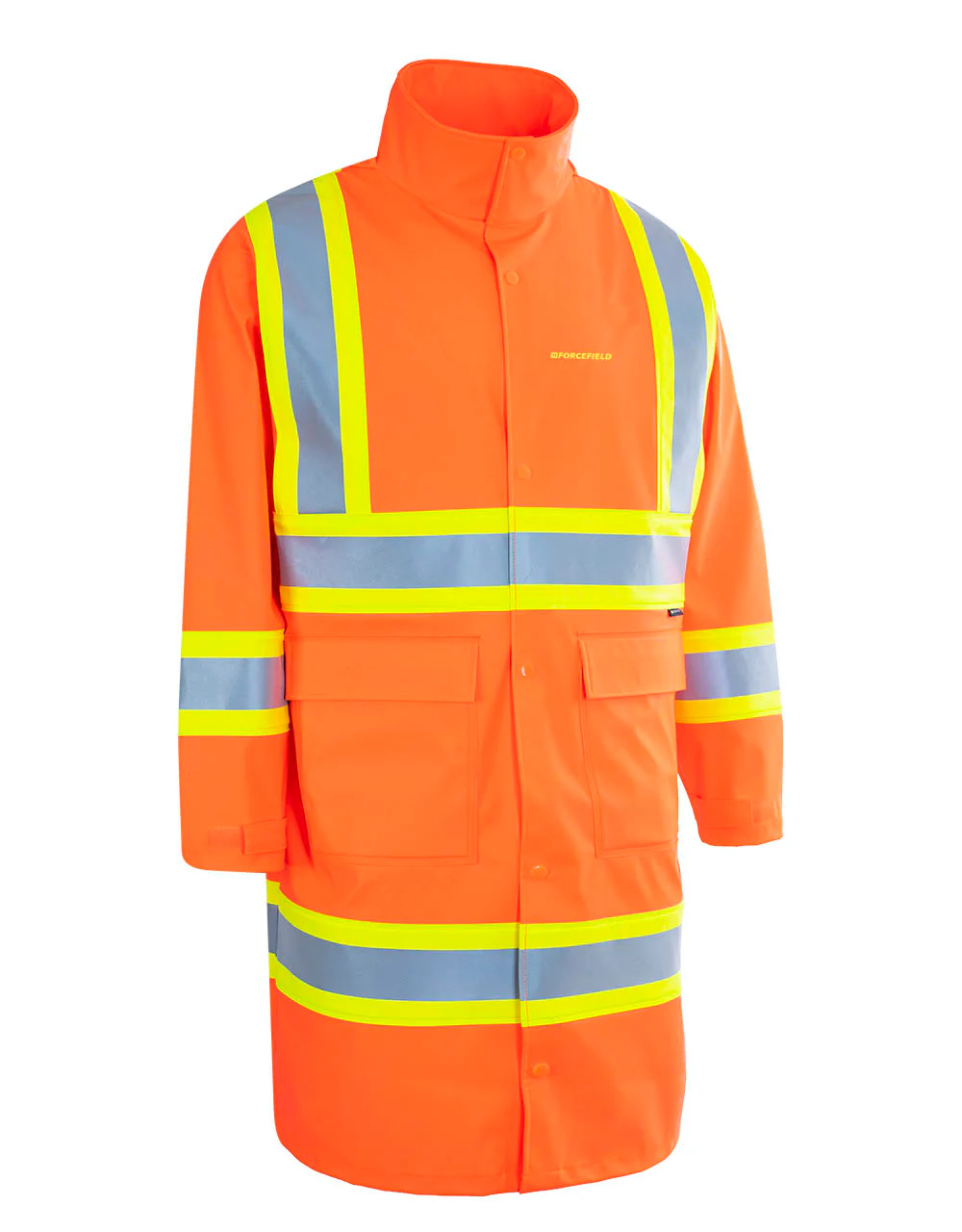 Forcefield Hi Vis Fire Resistant Long Rain Coat - Image 3