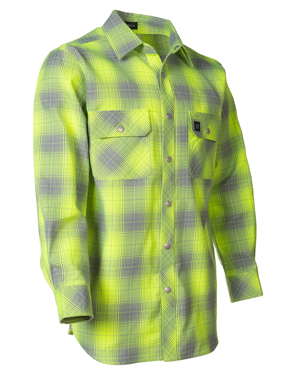 Forcefield Hi Vis Grey Shadow Plaid Unlined Flannel Shirt