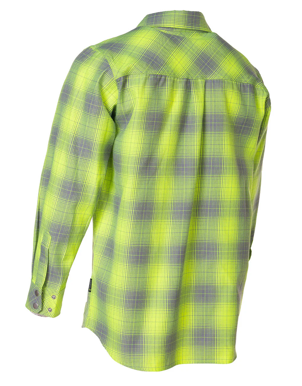 Forcefield Hi Vis Grey Shadow Plaid Unlined Flannel Shirt - Image 3