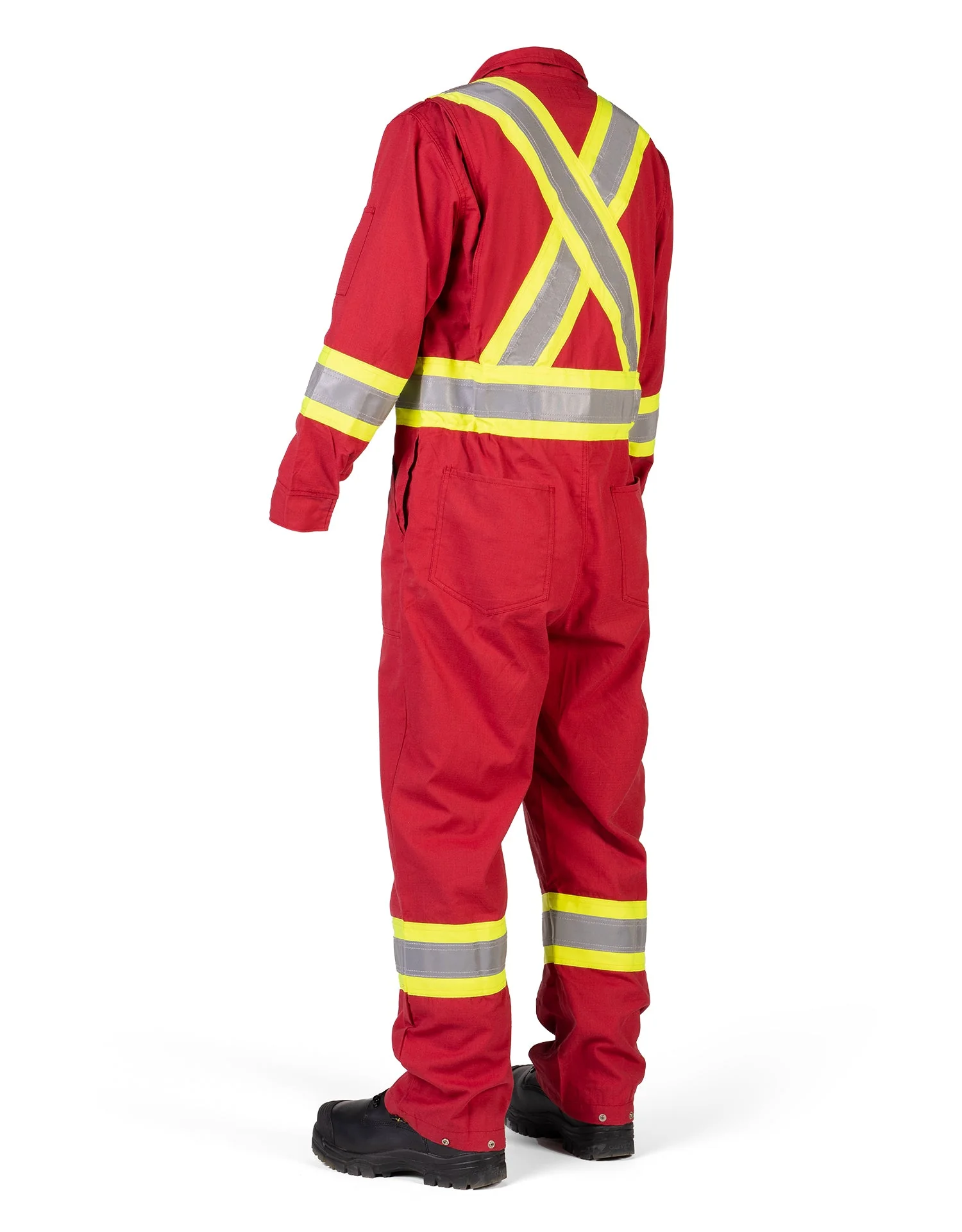 Forcefield Hi Vis Inherent Red FR Reflective Coverall - Image 3
