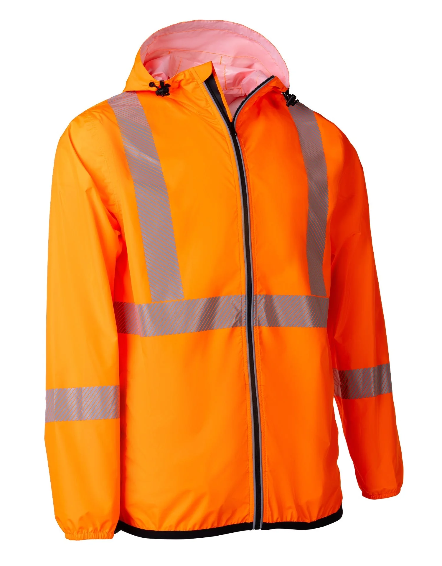 Forcefield "The Rainbreaker" Hi Vis Lightweight Packable Hooded Rain Jacket Shell