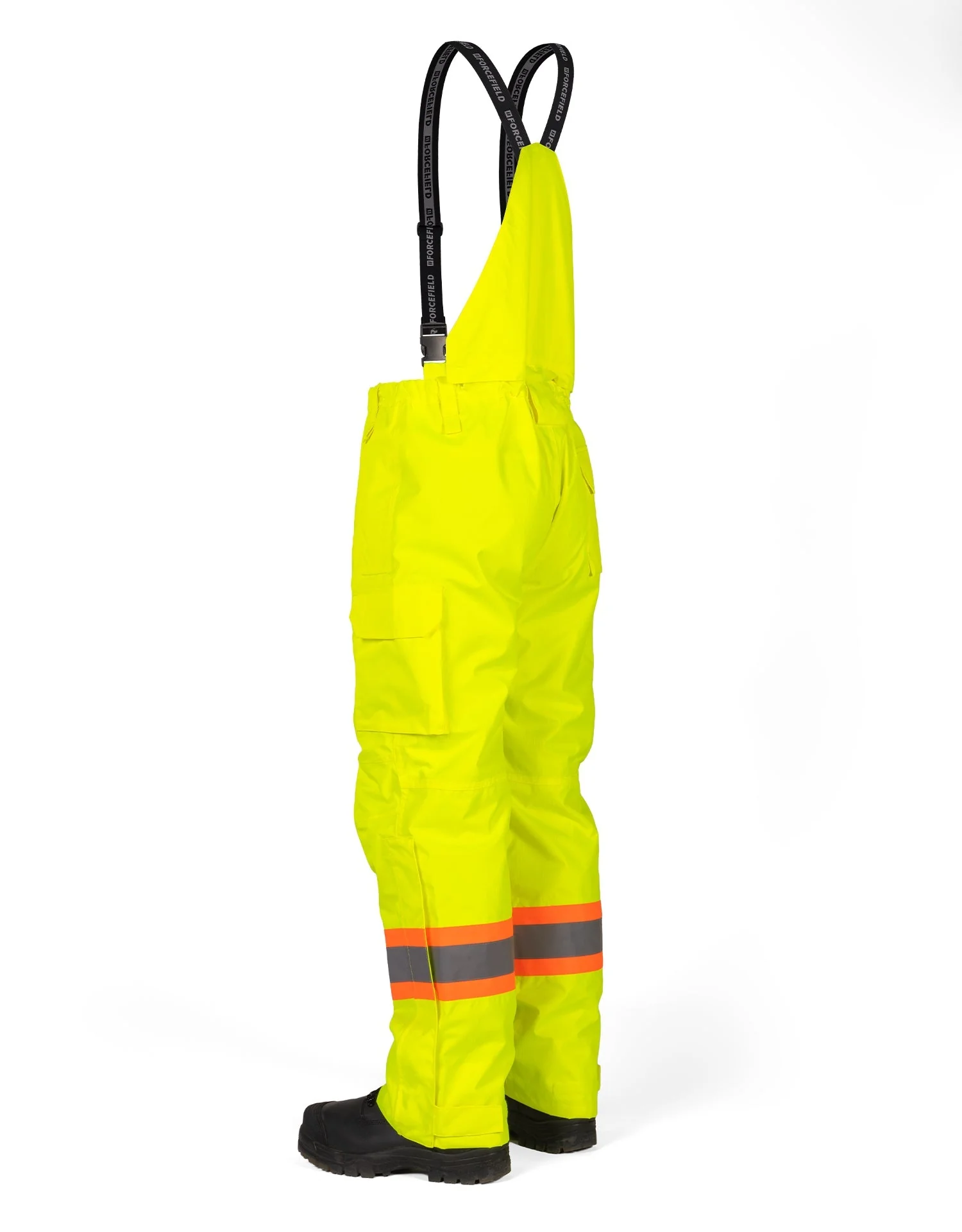 Forcefield Hi-Vis Lime Flame-Resistant (FR) Ripstop Light Weight Bib Pants - Image 2
