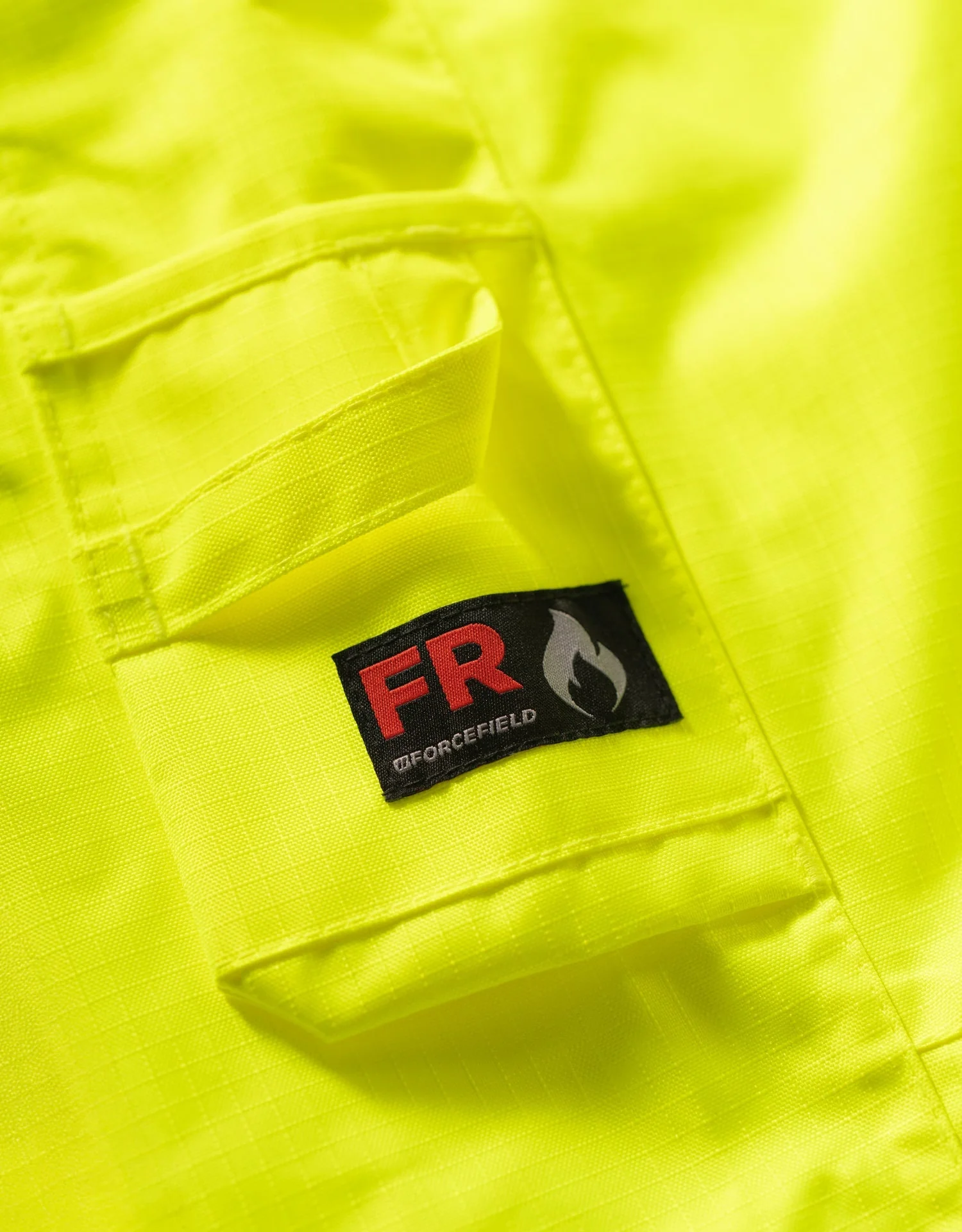 Forcefield Hi-Vis Lime Flame-Resistant (FR) Ripstop Light Weight Bib Pants - Image 3