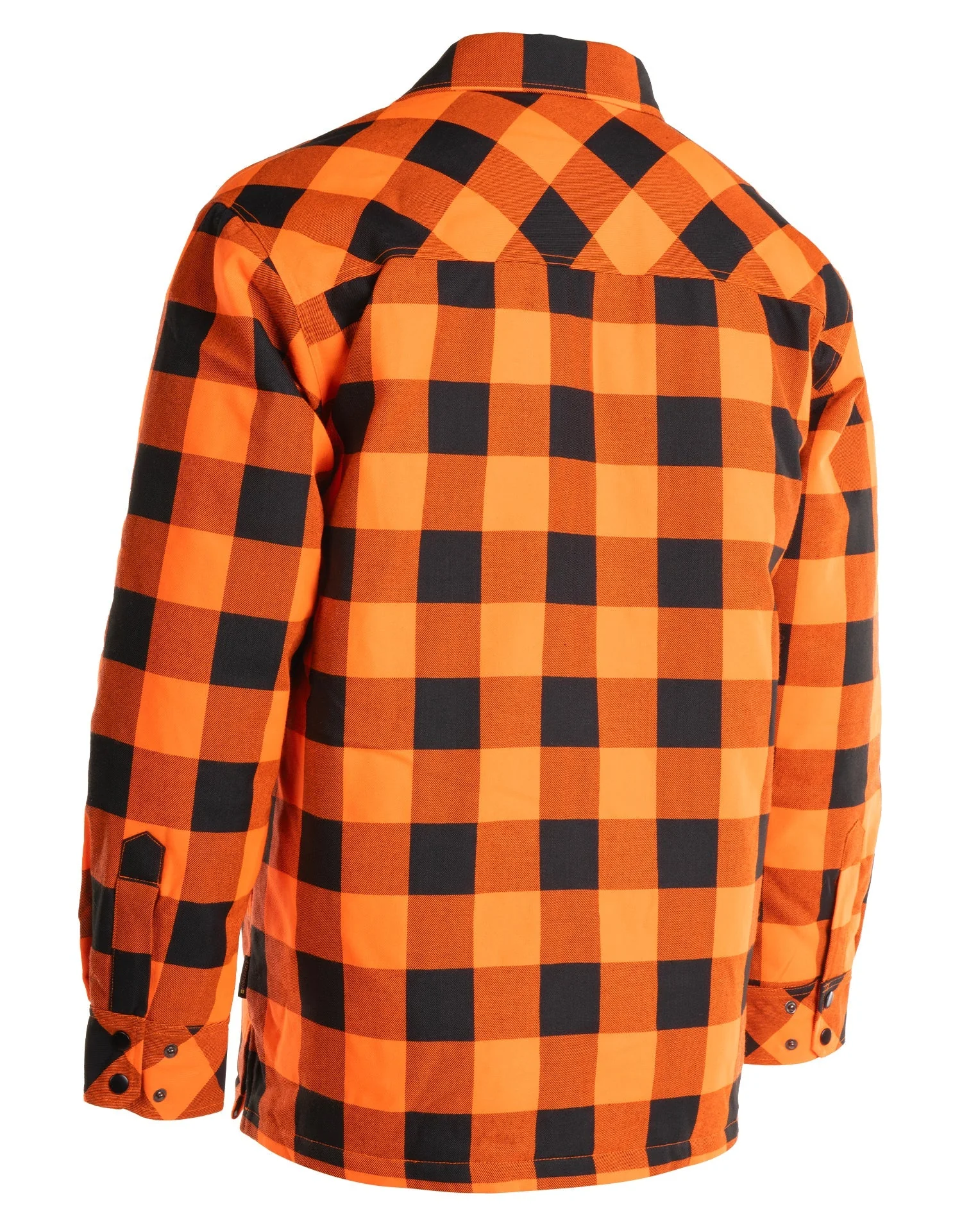 Forcefield Hi Vis Orange/Black Buffalo Plaid Quilted Flannel Shirt Jacket - Image 4