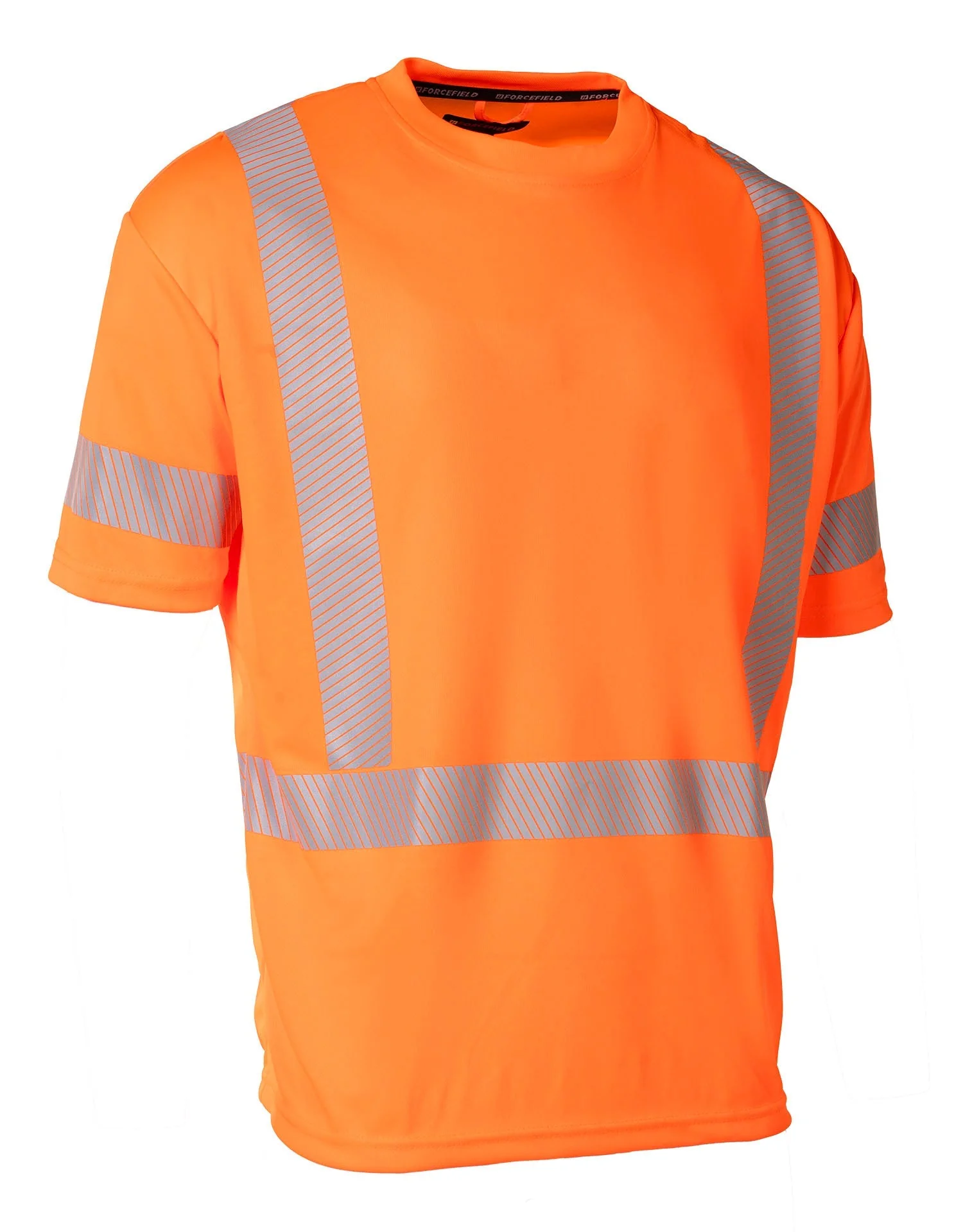Forcefield Hi Vis Orange Crew Neck Short Sleeve Ultrasoft Technical Tee