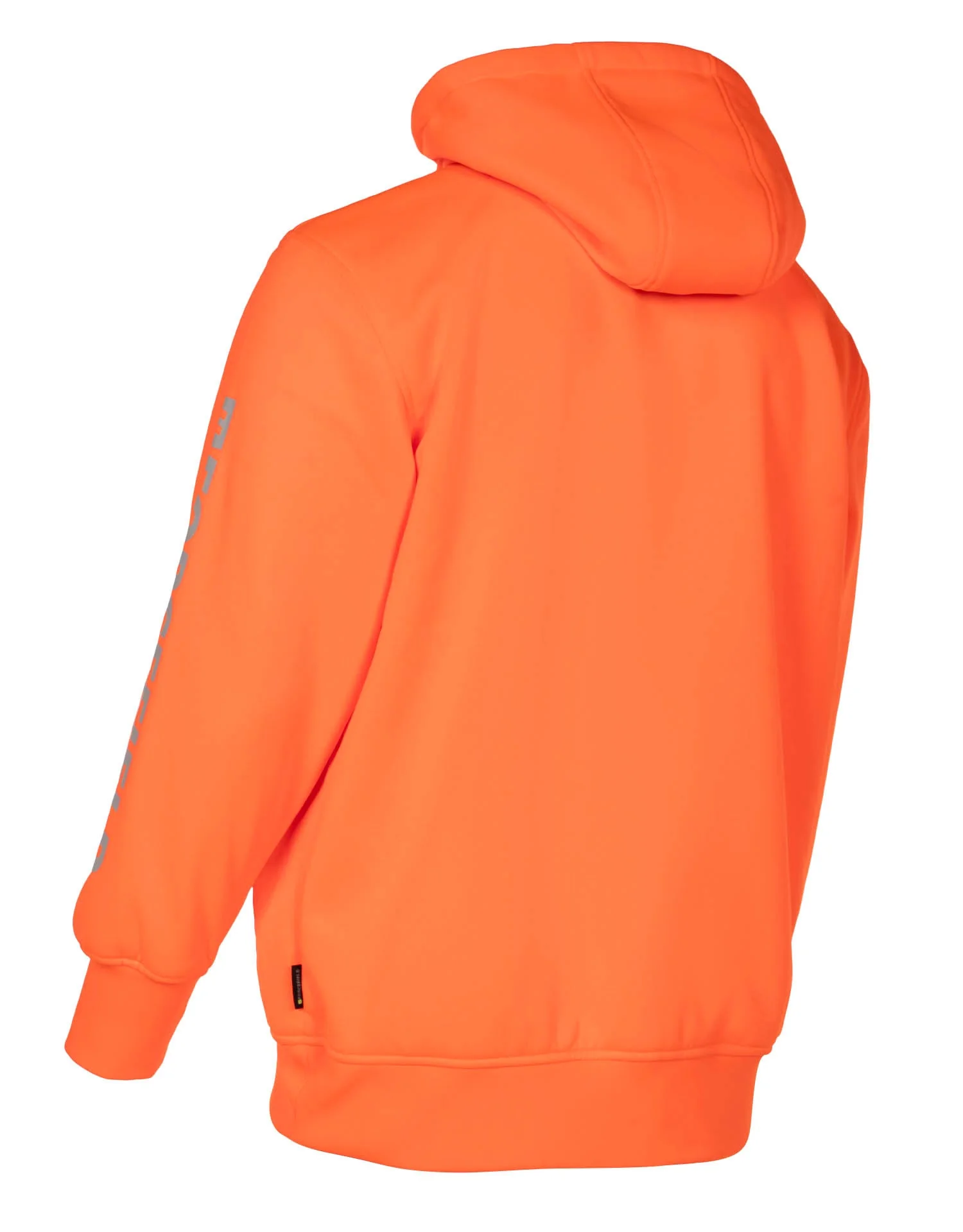 Forcefield Hi Vis Orange Pullover Forcefield Logo Sleeve Graphic Hoodie - Image 5