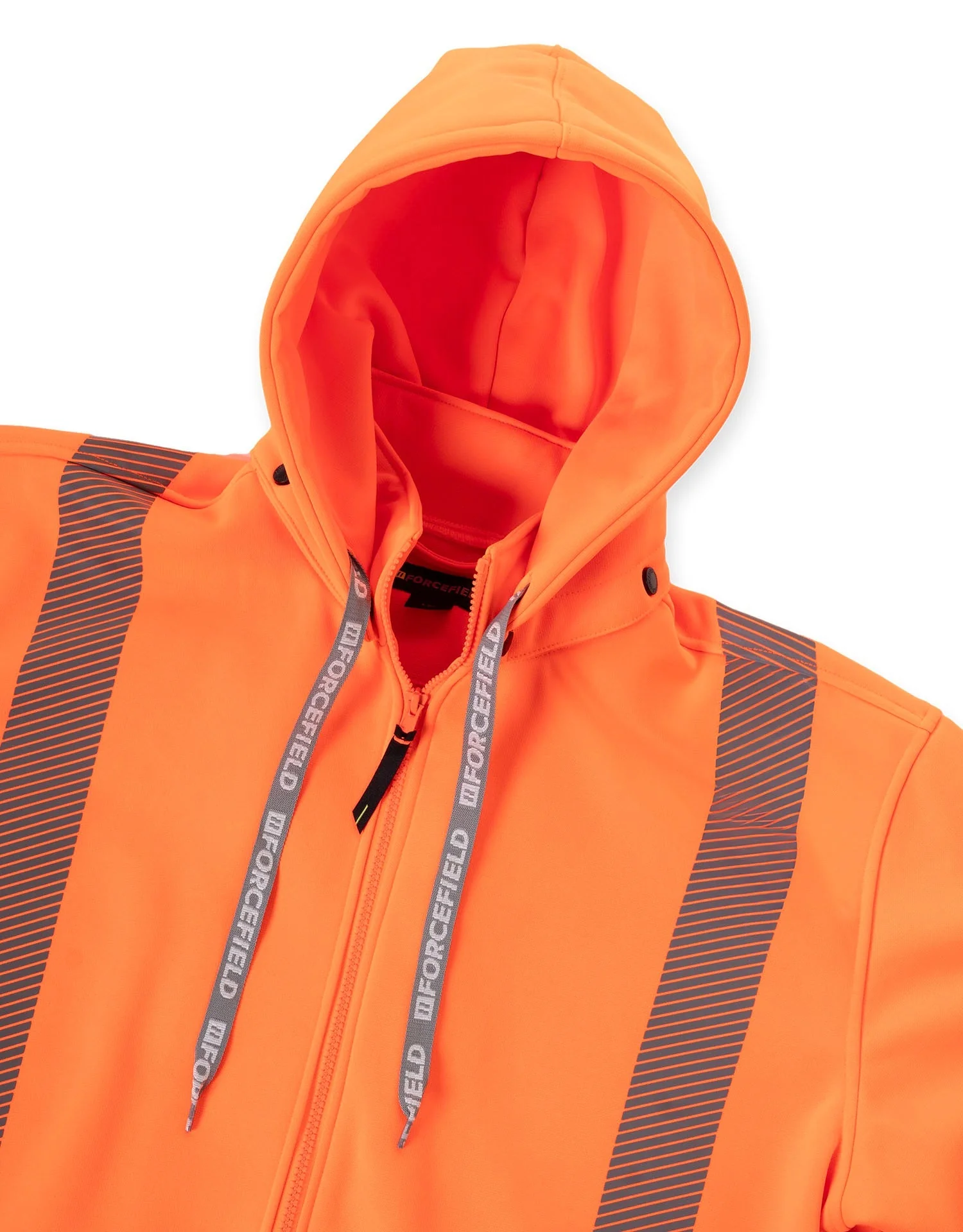 Forcefield Hi Vis Safety Hoodie with Segmented Reflective Tape and Detachable Hood - Image 2