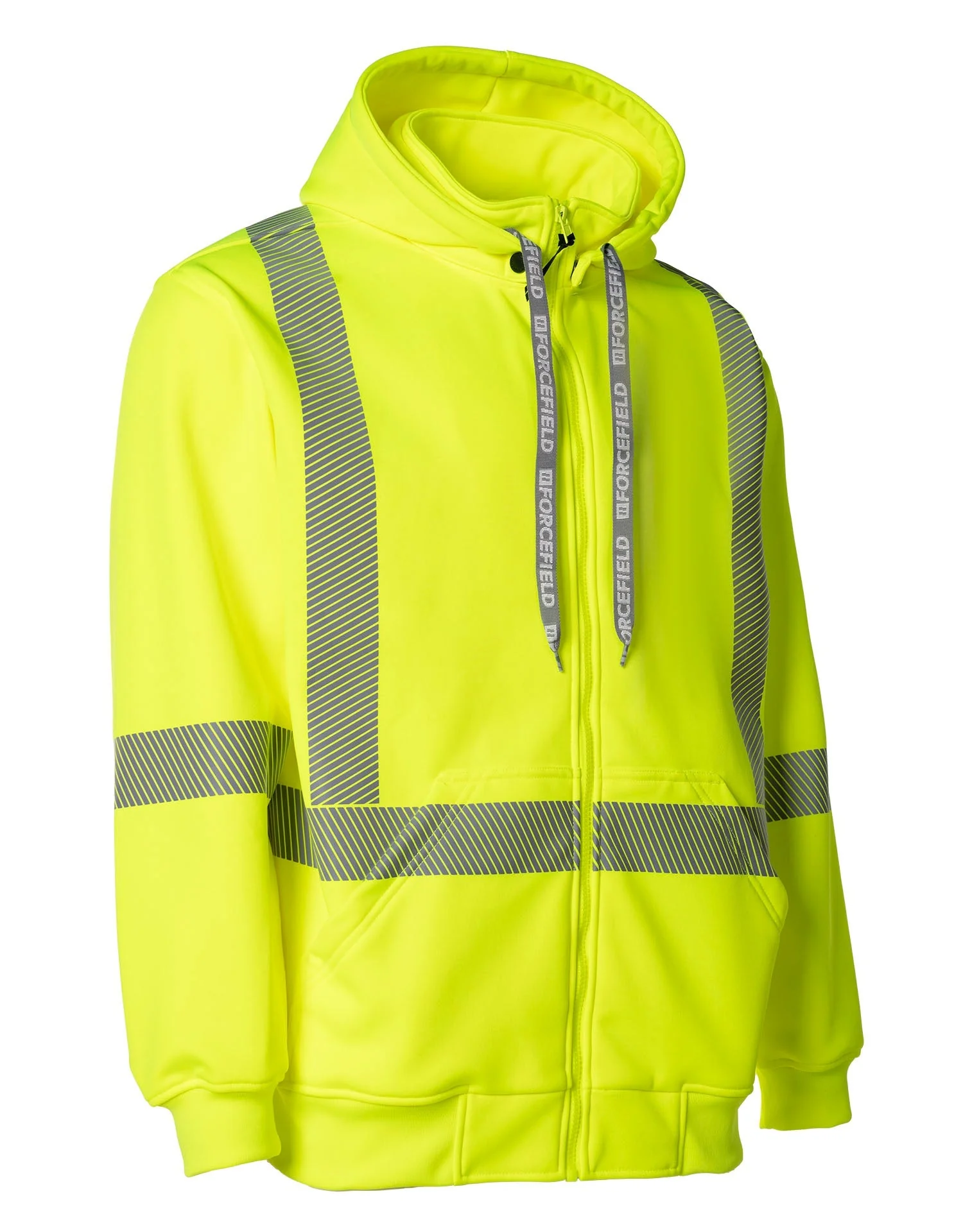 Forcefield Hi Vis Safety Hoodie with Segmented Reflective Tape and Detachable Hood - Image 4