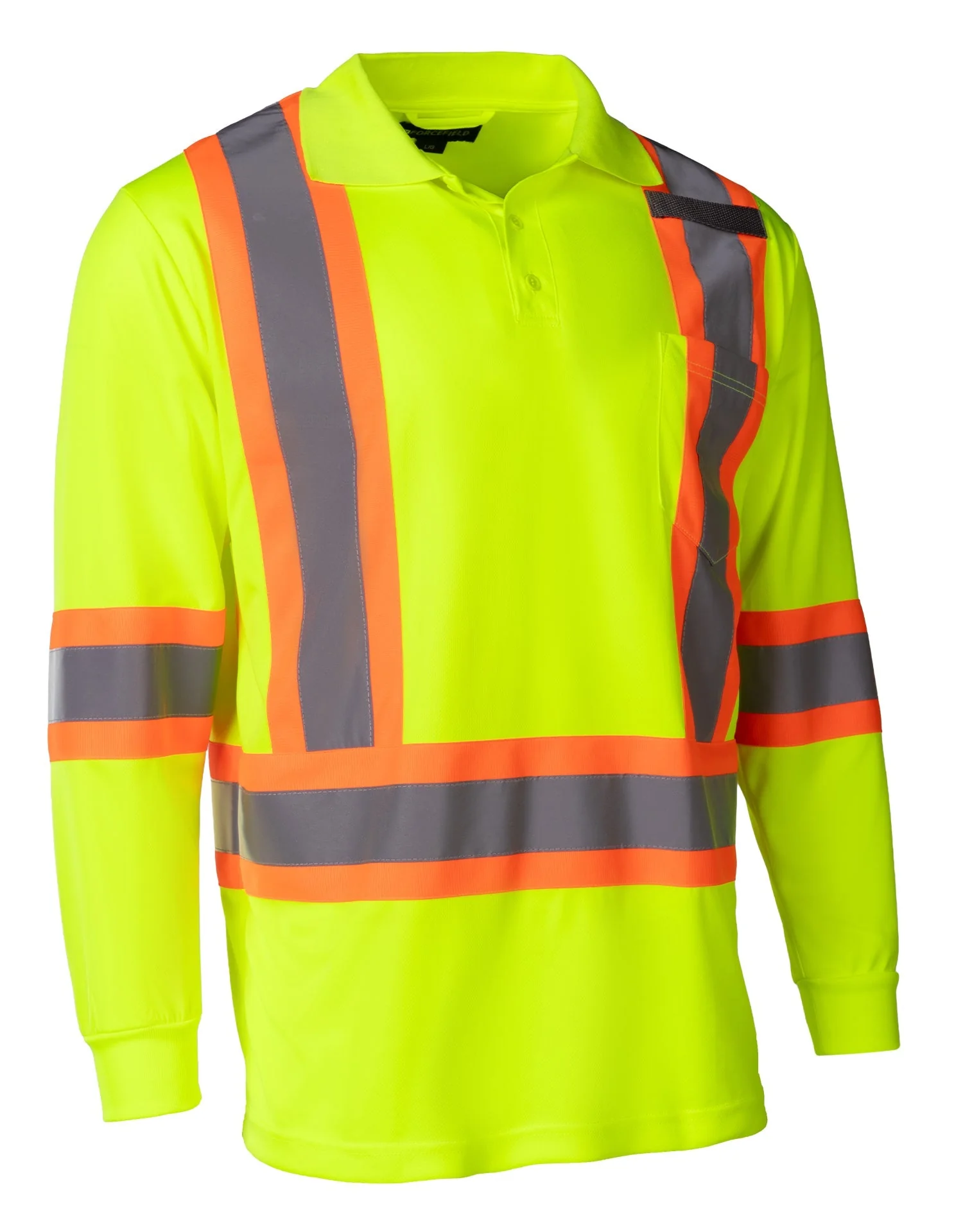 Forcefield Hi Vis Safety Long Sleeve Polo Tee - Image 5