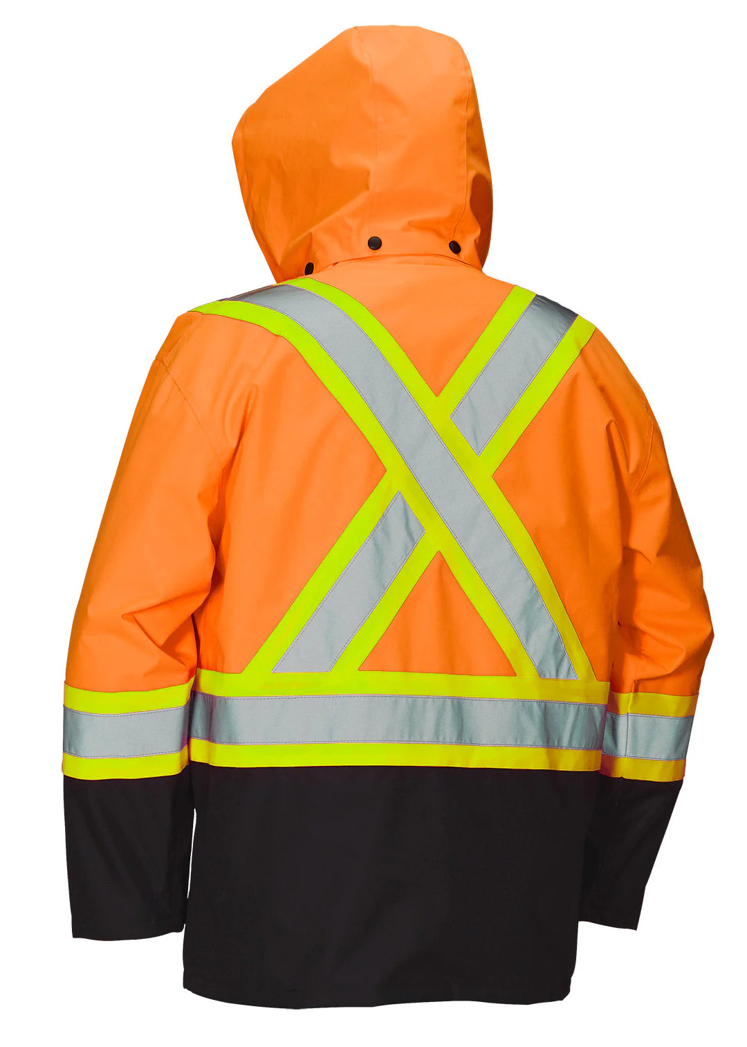 Forcefield Hi Vis Safety Rain Jacket with Snap-Off Hood - Image 4