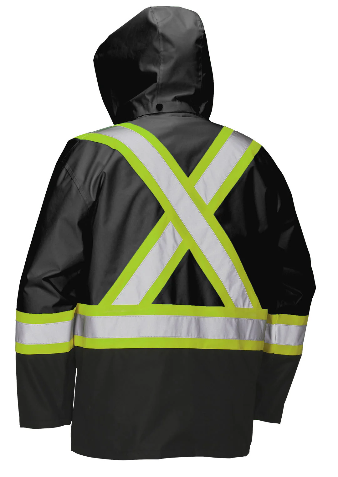 Forcefield Hi Vis Safety Rain Jacket with Snap-Off Hood - Image 5