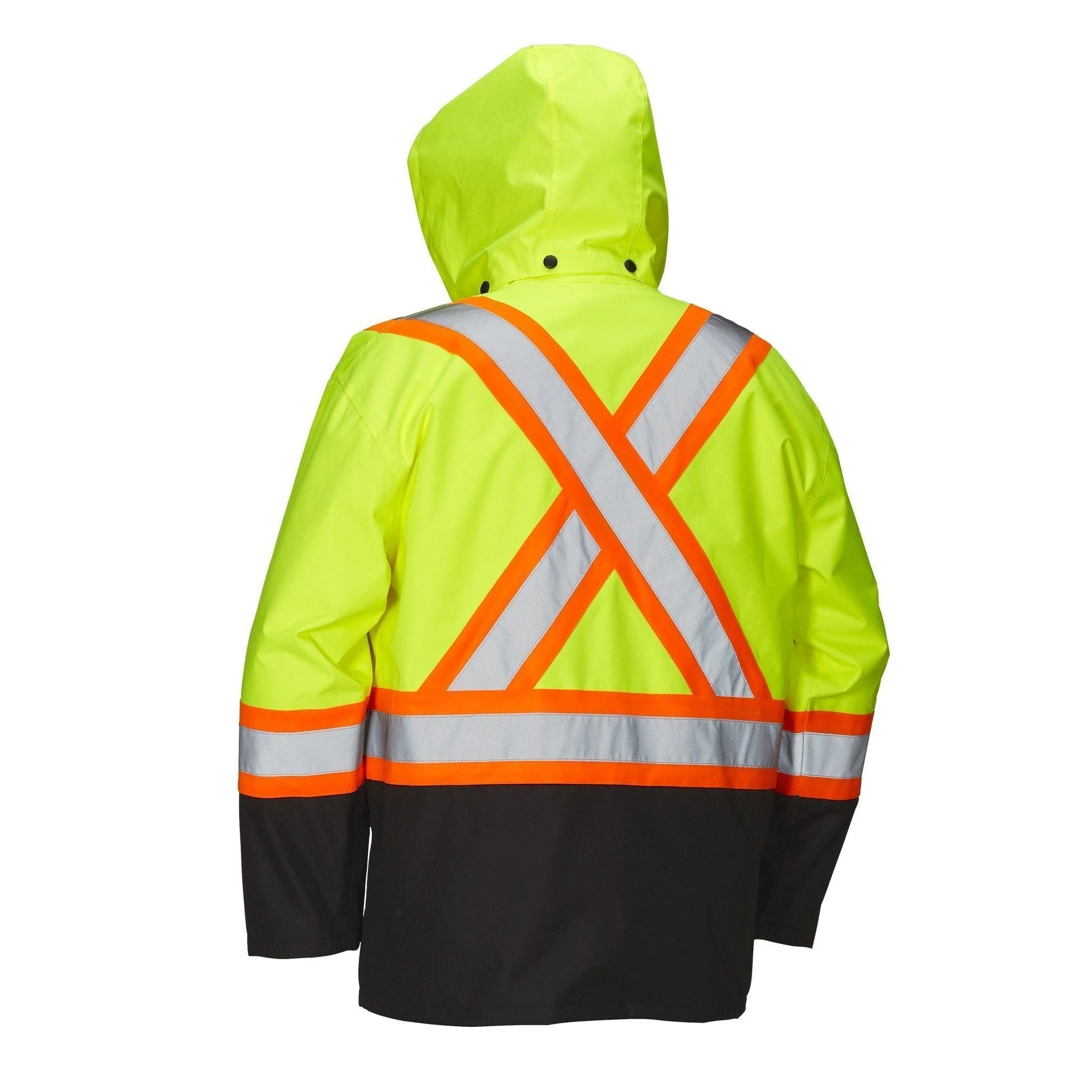 Forcefield Hi Vis Safety Rain Jacket with Snap-Off Hood - Image 6