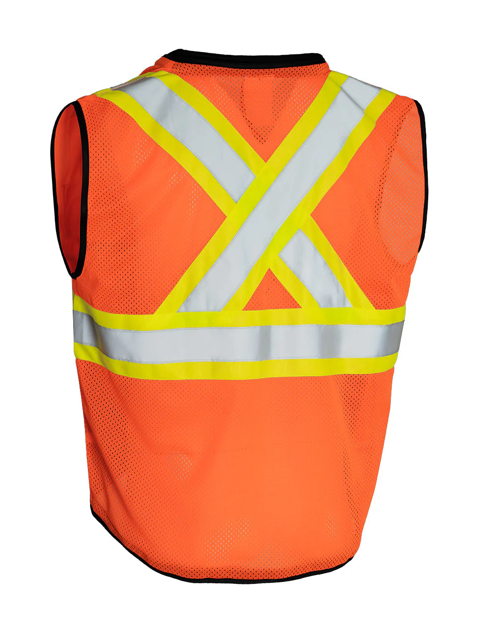Forcefield Hi Vis Traffic Safety Vest with Zipper Front, Tricot Polyester - Image 6