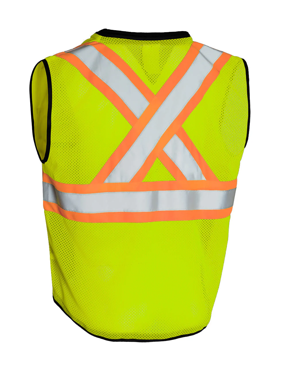 Forcefield Hi Vis Traffic Safety Vest with Zipper Front, Tricot Polyester - Image 7