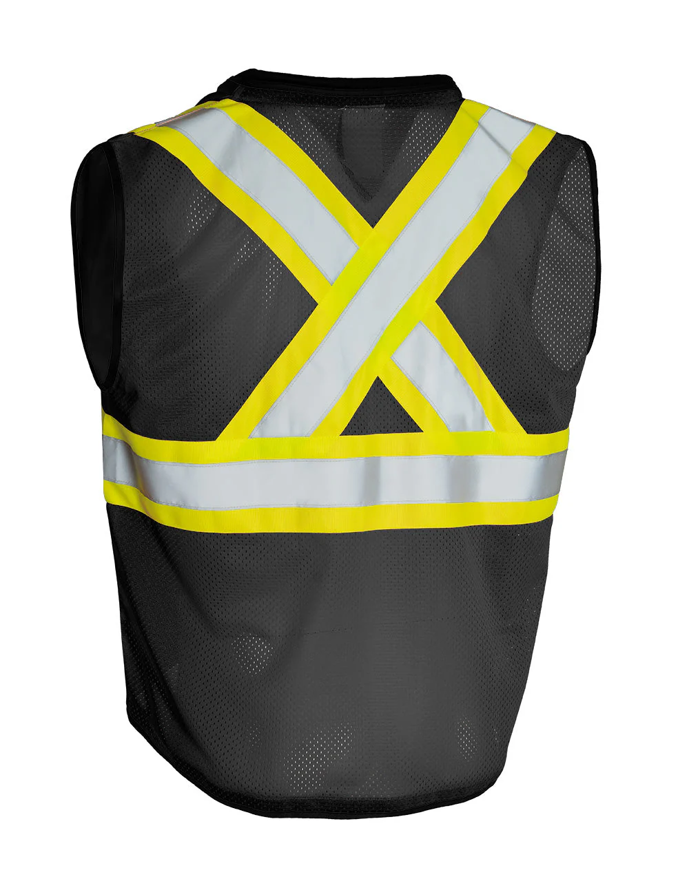 Forcefield Hi Vis Traffic Safety Vest with Zipper Front, Tricot Polyester - Image 8