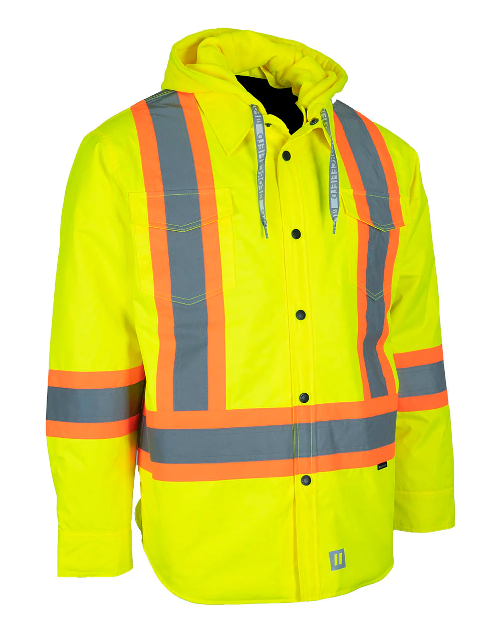 Forcefield Hi-Vis Hoodie Shacket With Detachable Hood - Image 2