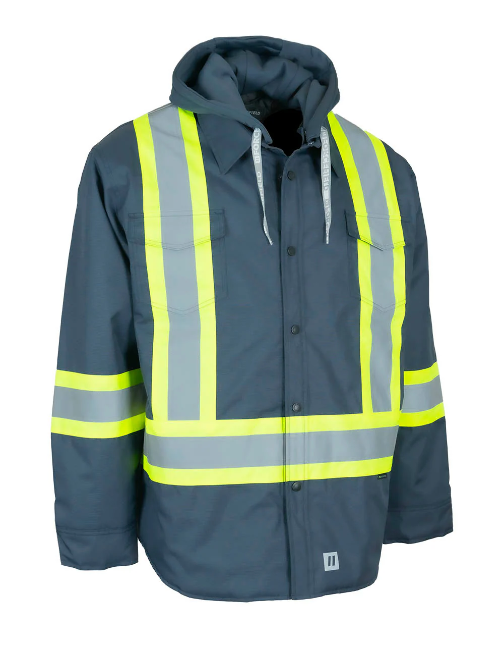 Forcefield Hi-Vis Hoodie Shacket With Detachable Hood - Image 3