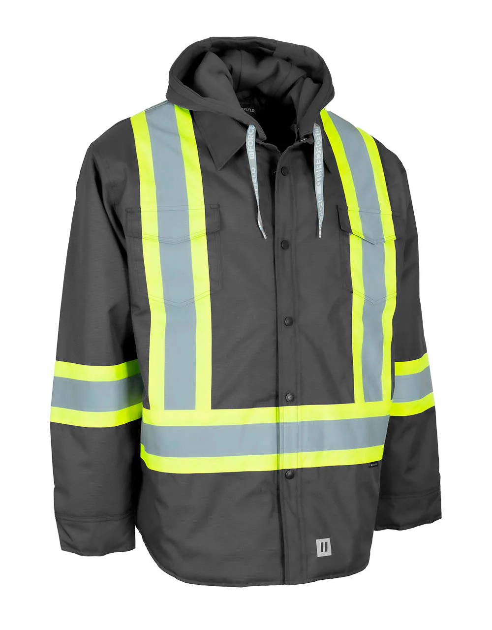 Forcefield Hi-Vis Hoodie Shacket With Detachable Hood - Image 8