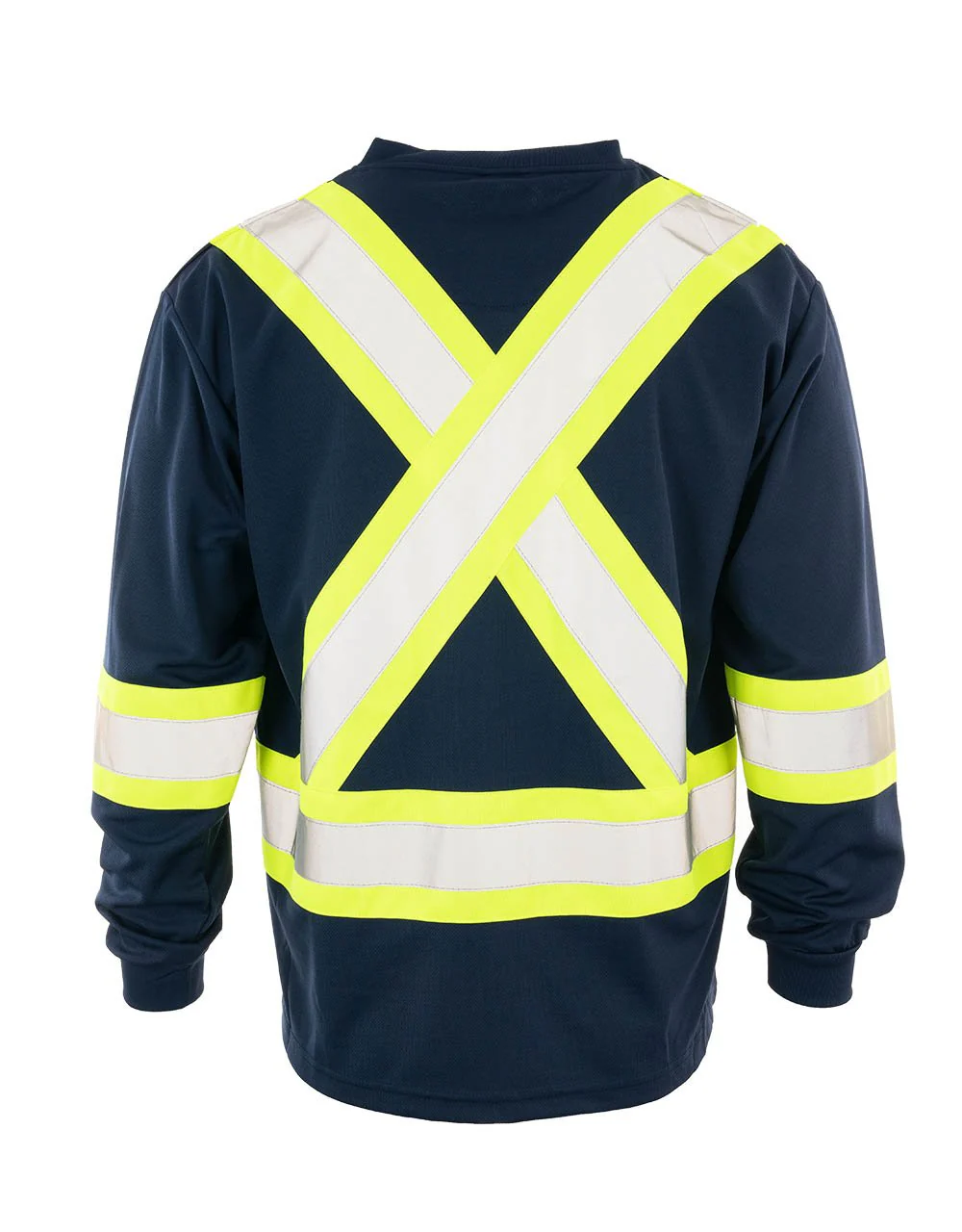 Forcefield Hi Vis V-Neck Long Sleeve Safety Tee with Chest Pocket - Image 6