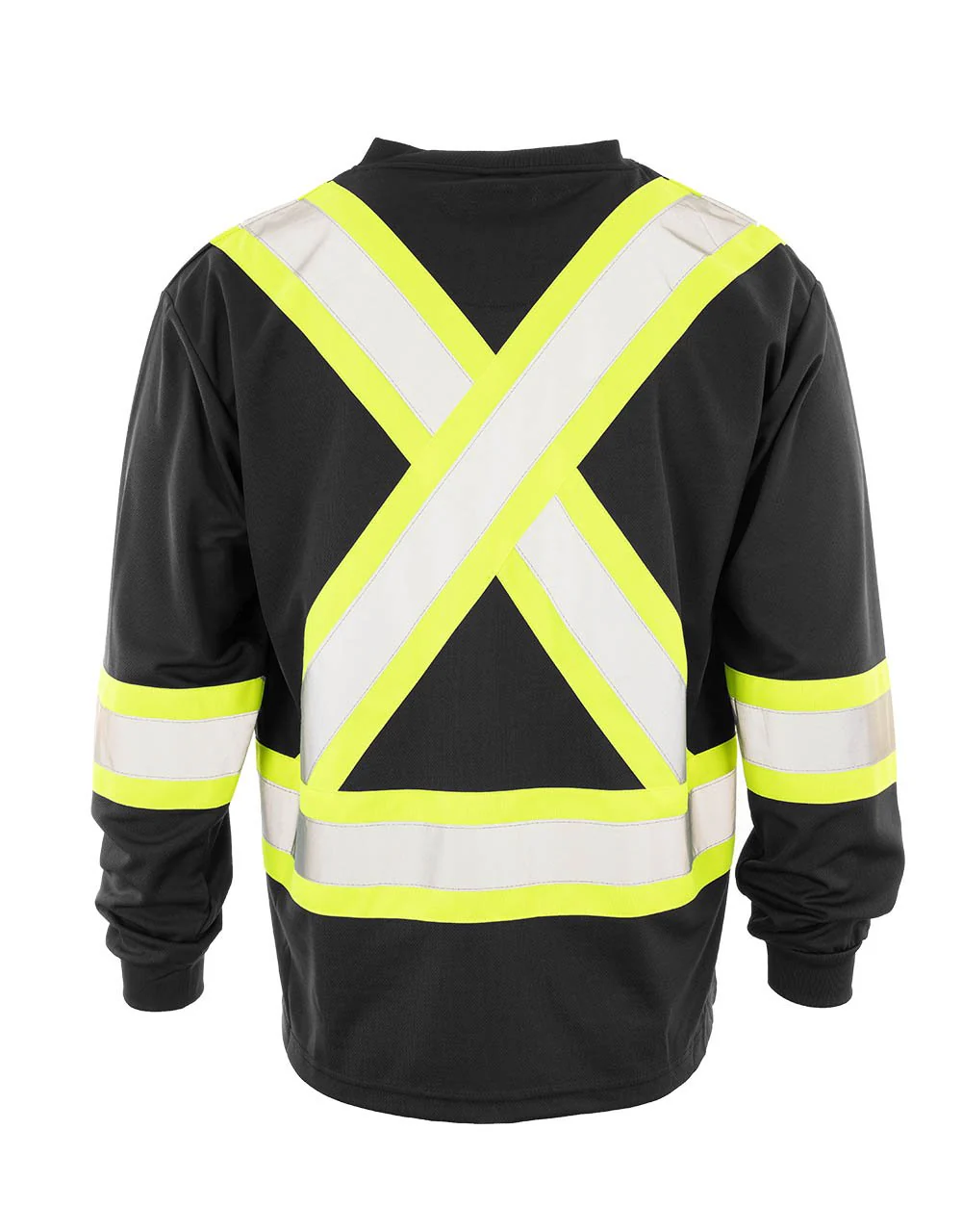 Forcefield Hi Vis V-Neck Long Sleeve Safety Tee with Chest Pocket - Image 7