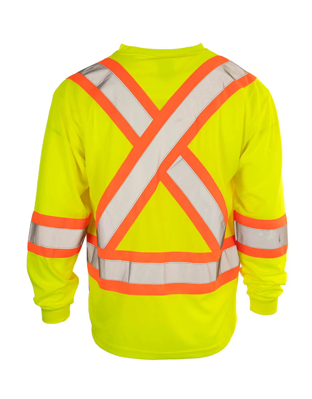 Forcefield Hi Vis V-Neck Long Sleeve Safety Tee with Chest Pocket - Image 8