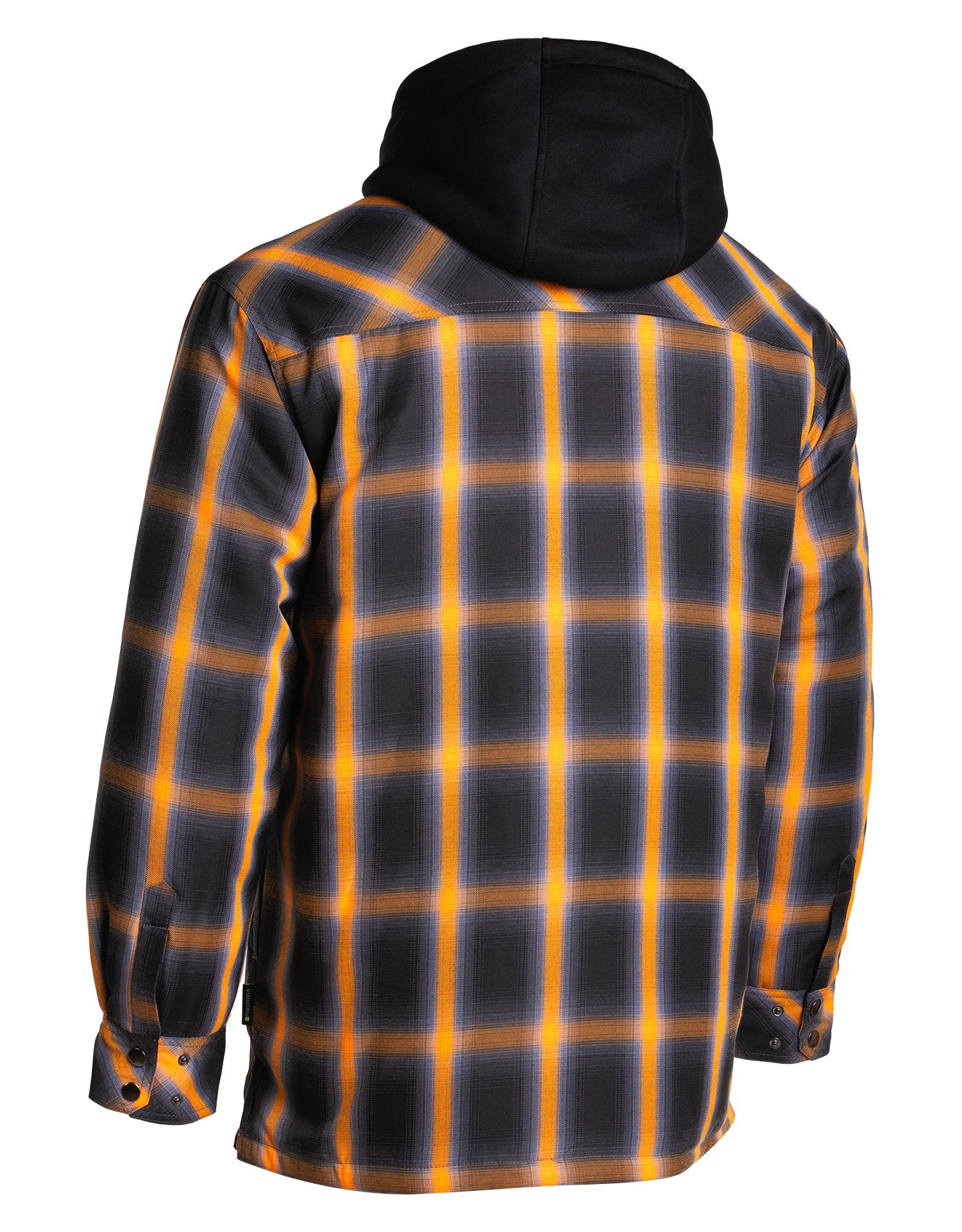 Forcefield Orange Ombre Plaid Hooded Quilt-lined Shirt Jacket - Image 4
